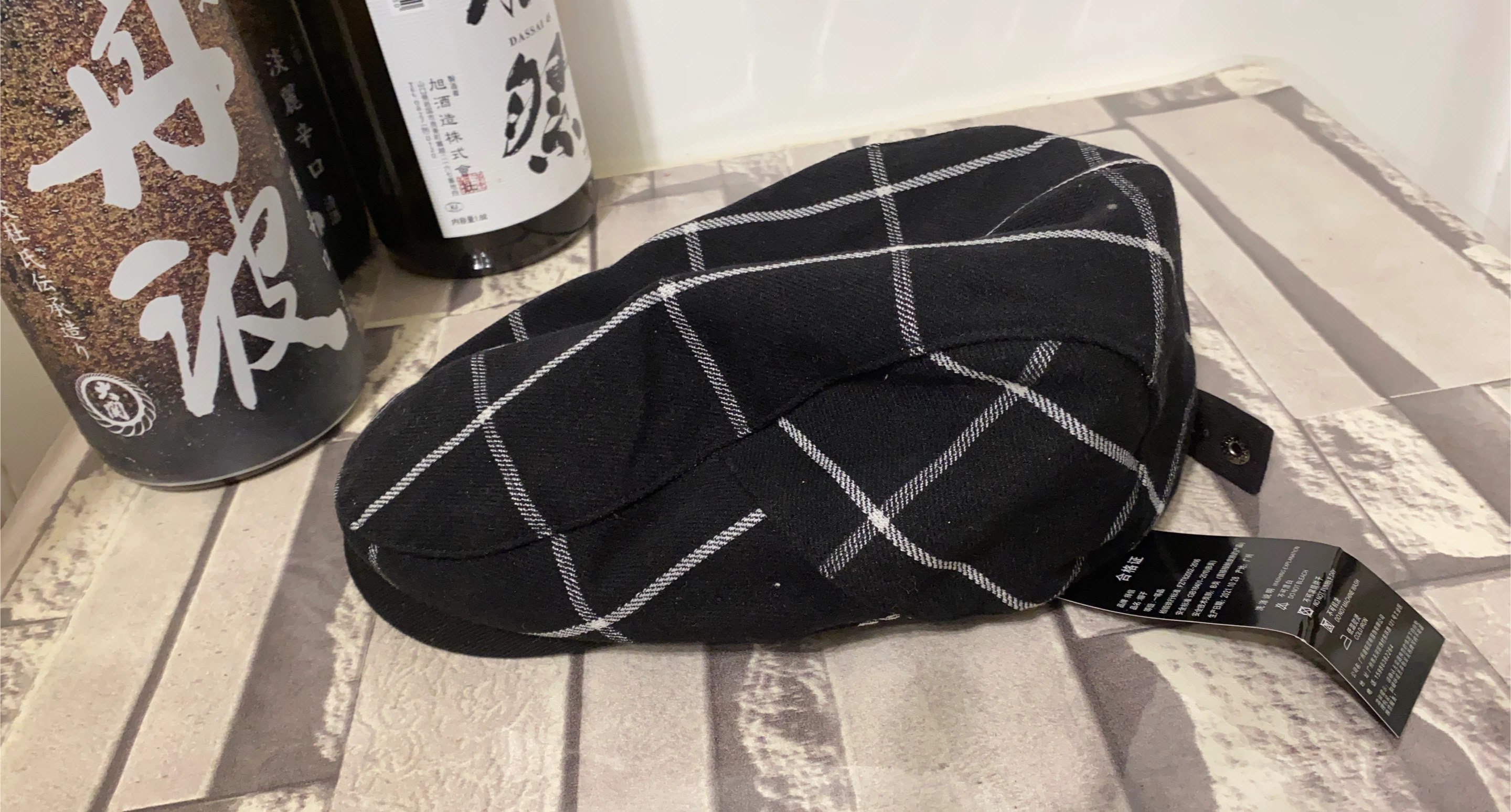 Black Plaid Flat Cap thumbnail