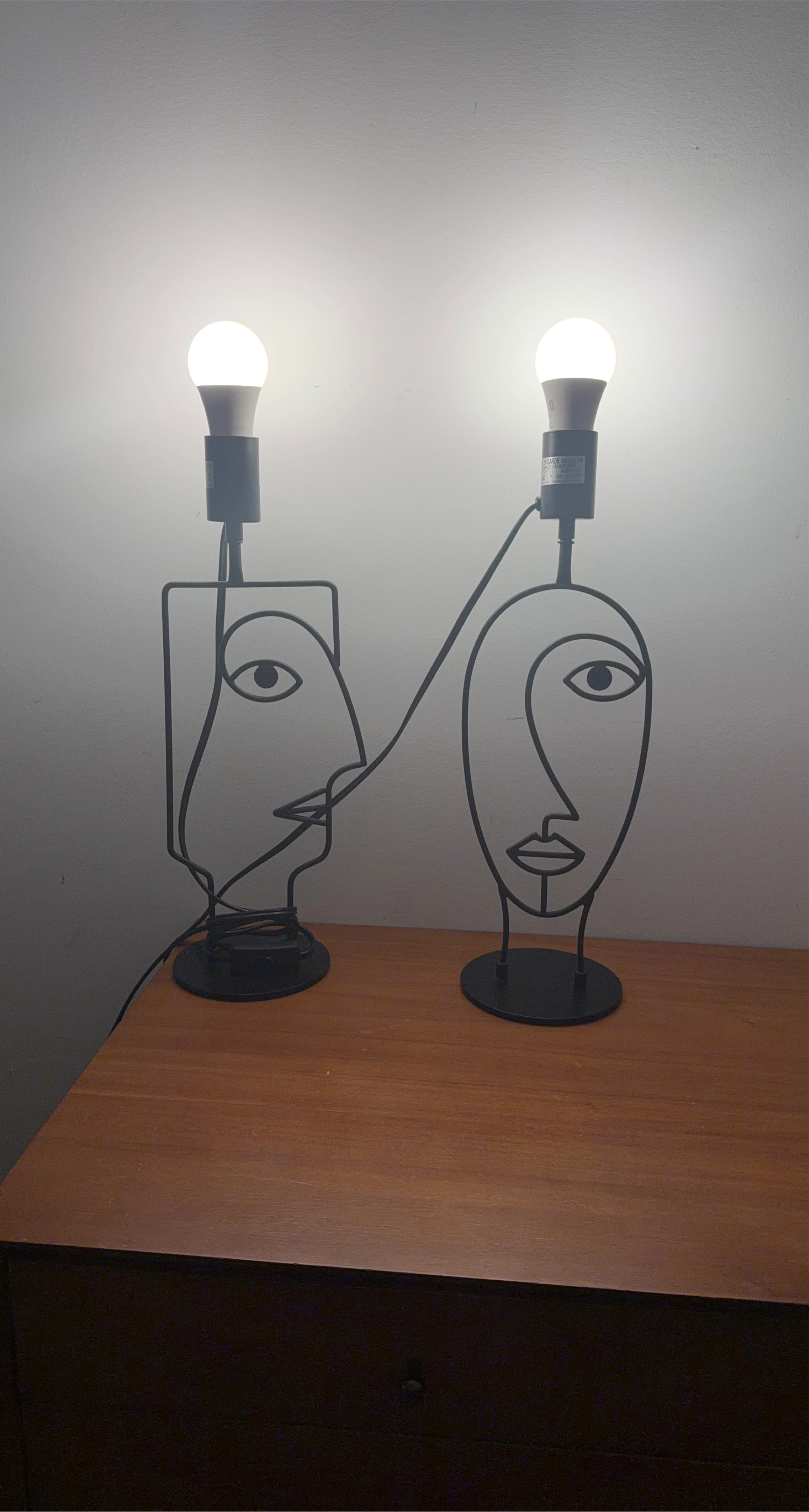Abstract Face Table Lamps - Set of 2 thumbnail