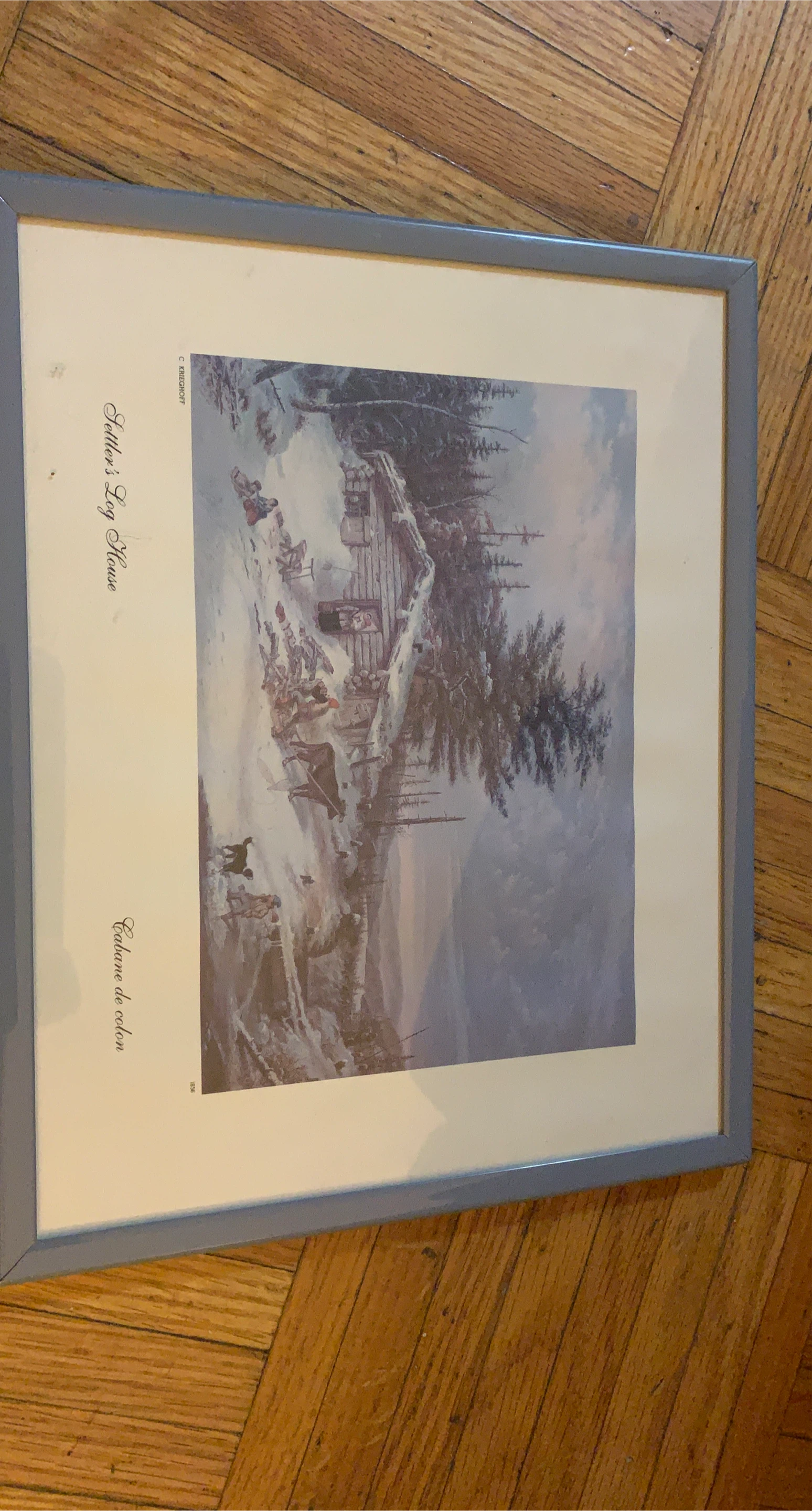 Settler's Log House & Cabane de colon Print thumbnail