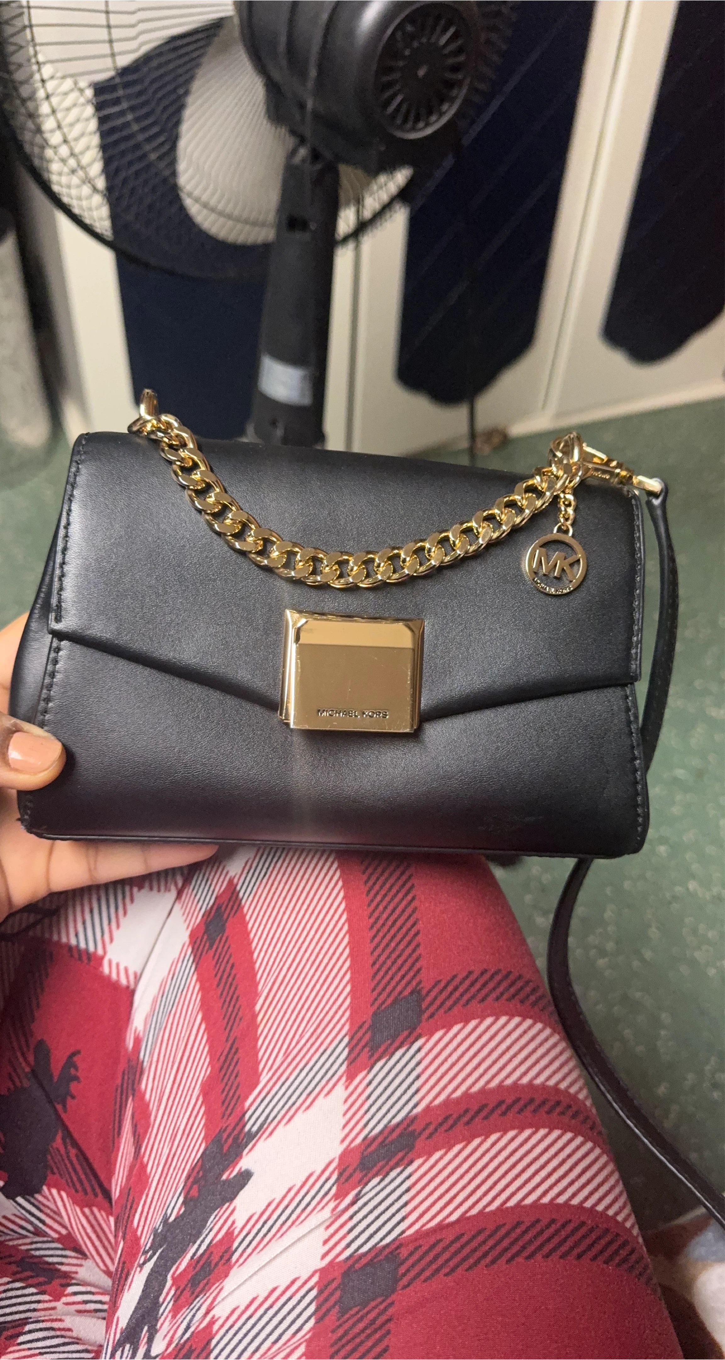 Michael Kors Black Leather Crossbody Bag thumbnail