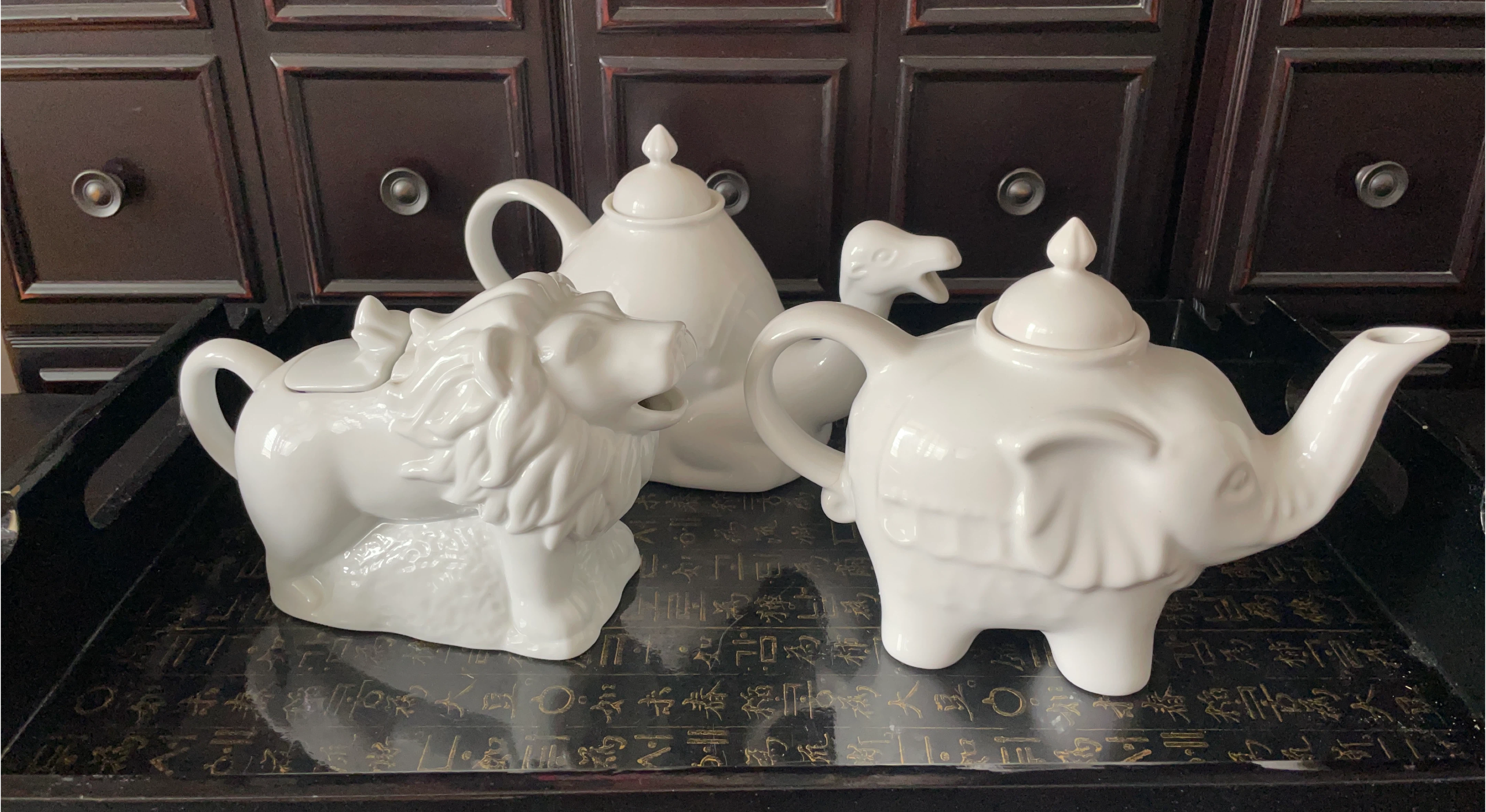 Animal Shaped Teapots Collection - White Ceramic thumbnail