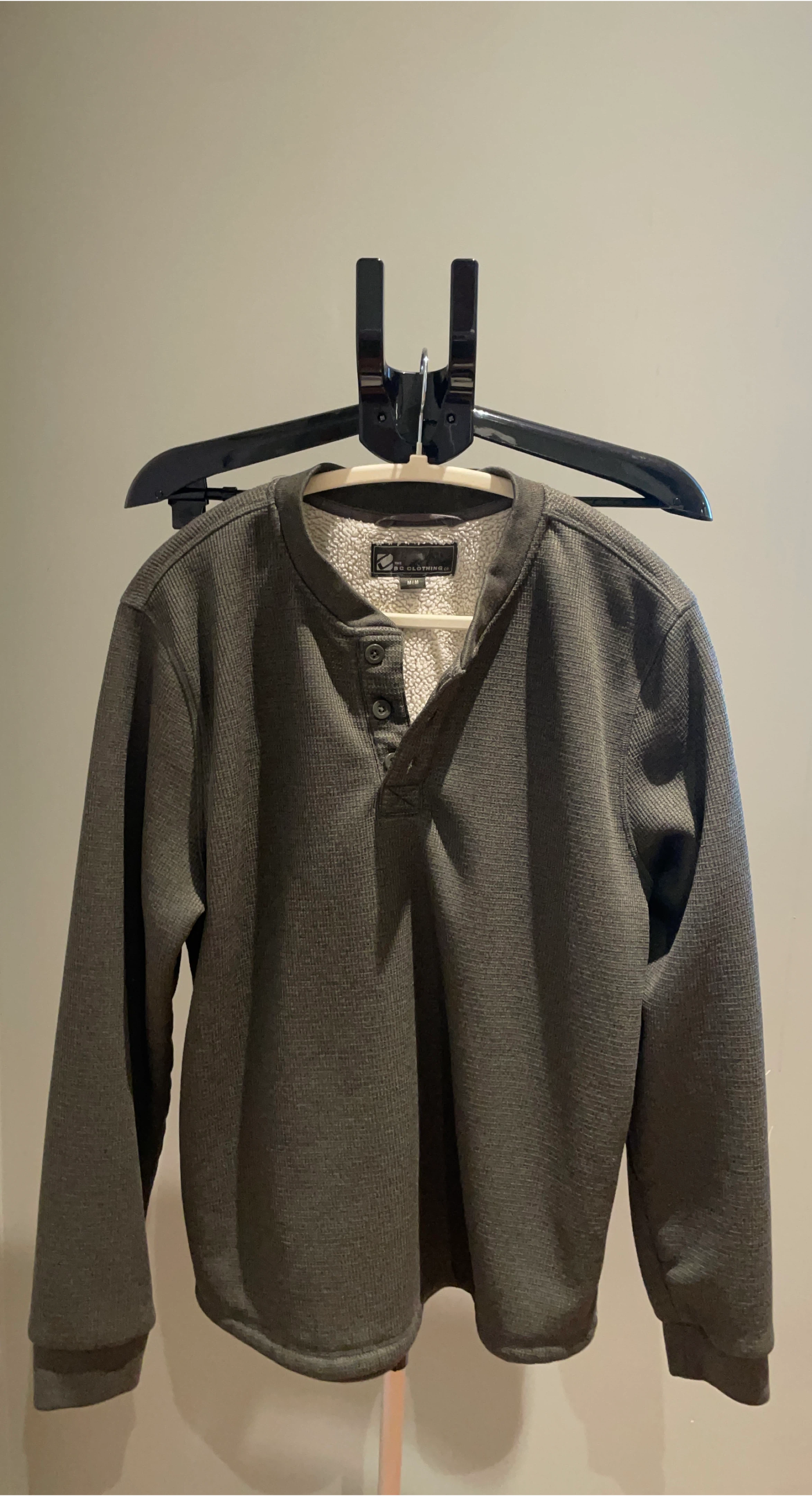 BC Clothing Olive Green Henley - M/M thumbnail