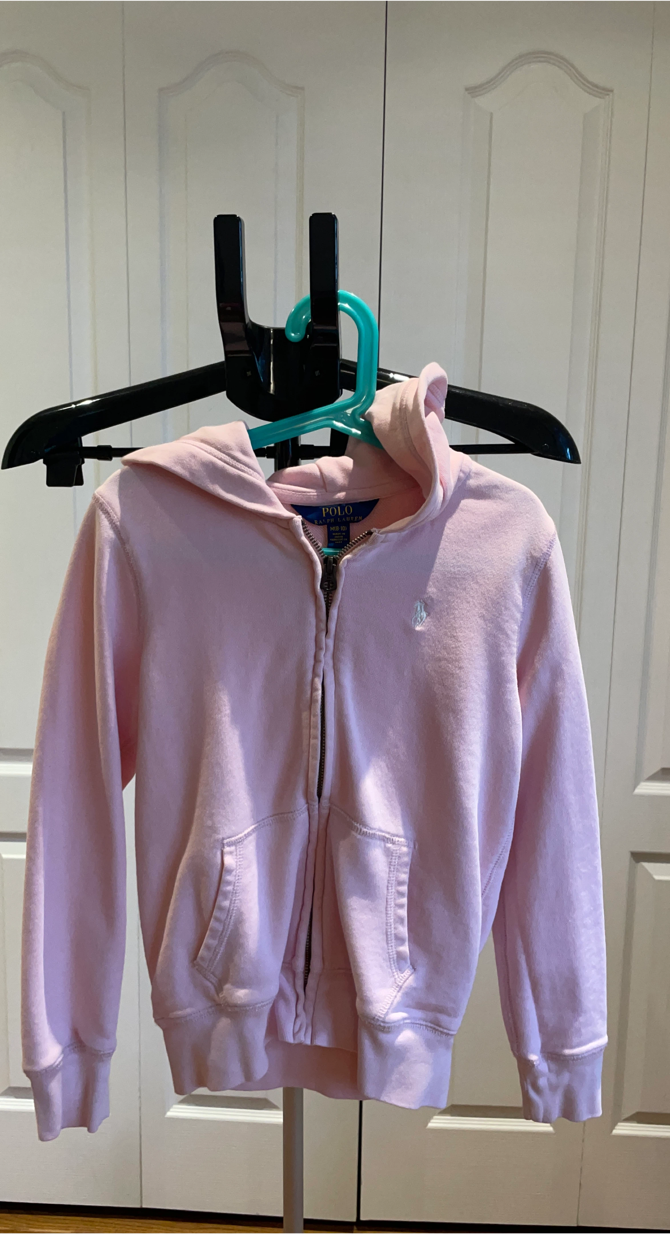 Polo Ralph Lauren Pink Zip-Up Hoodie, Size M (8-10) thumbnail