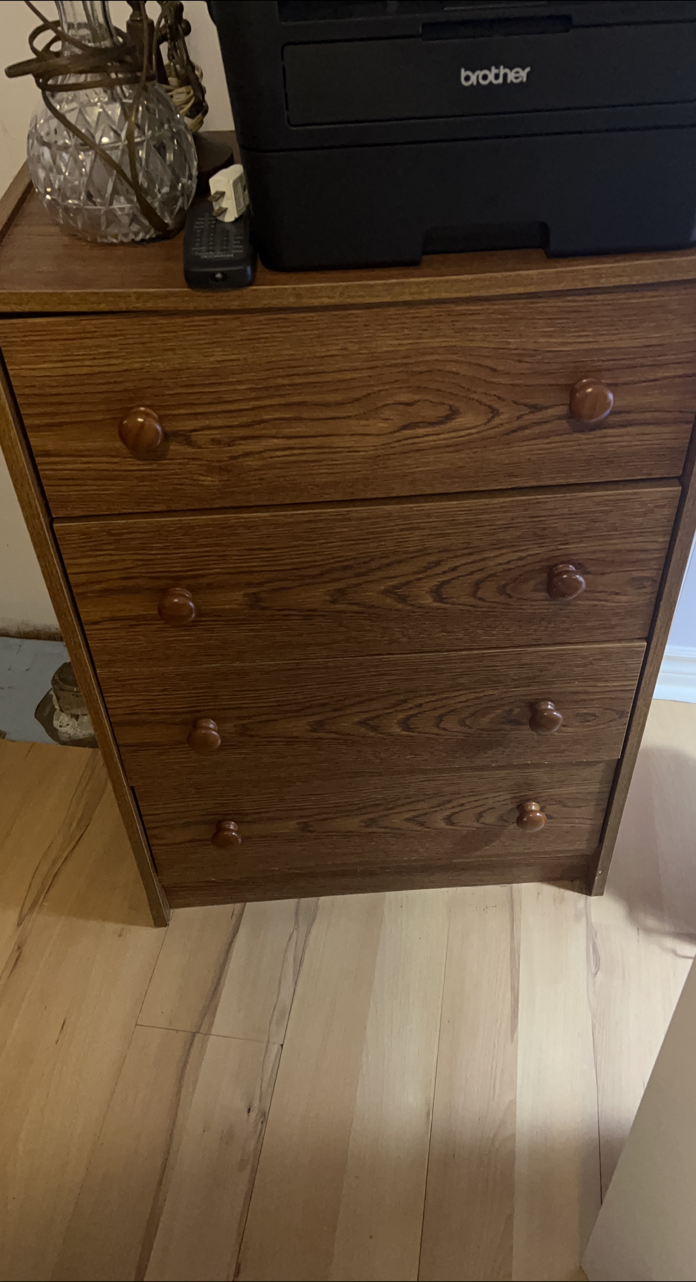 Wood Dresser - Brother Printer on Top