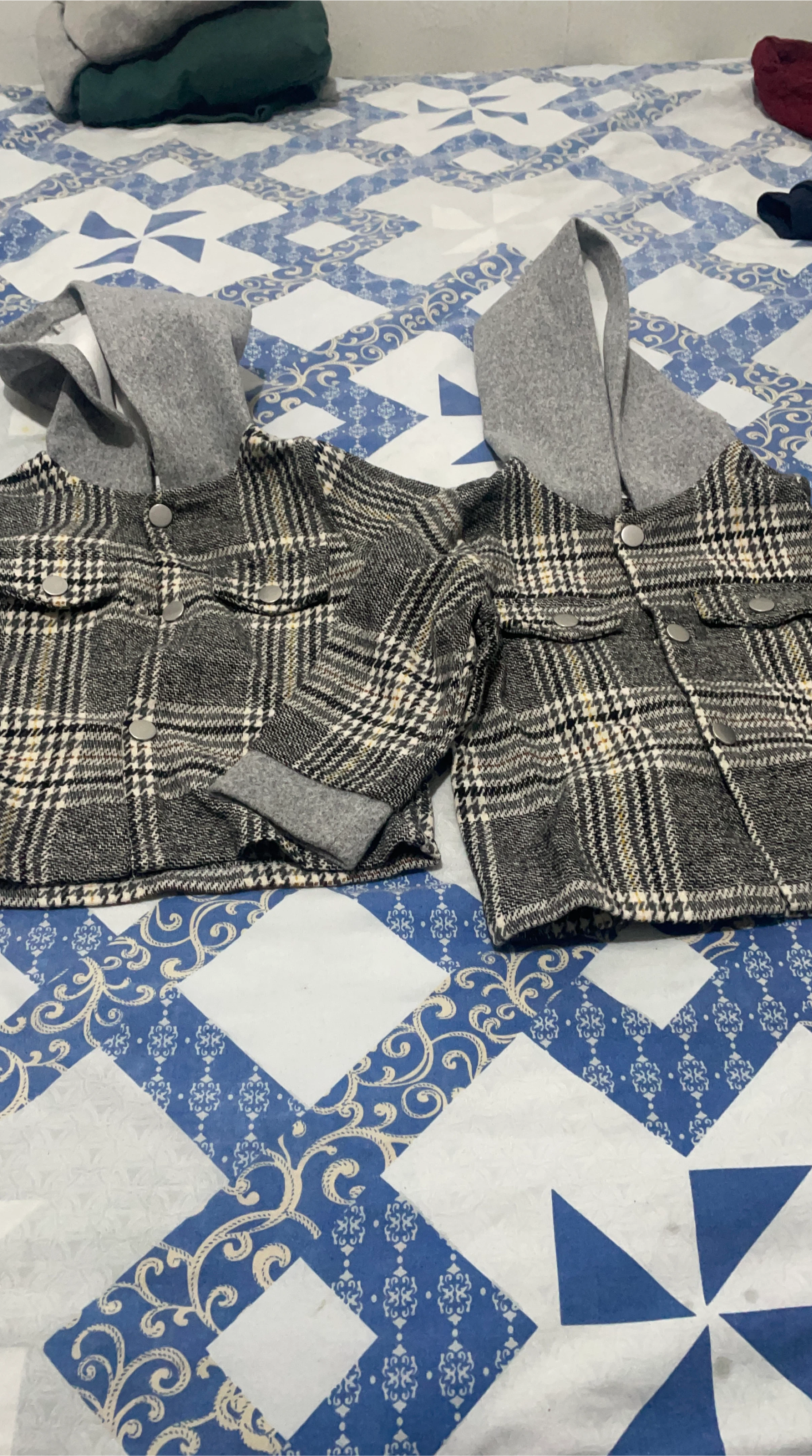 Kids Plaid Hooded Jacket thumbnail