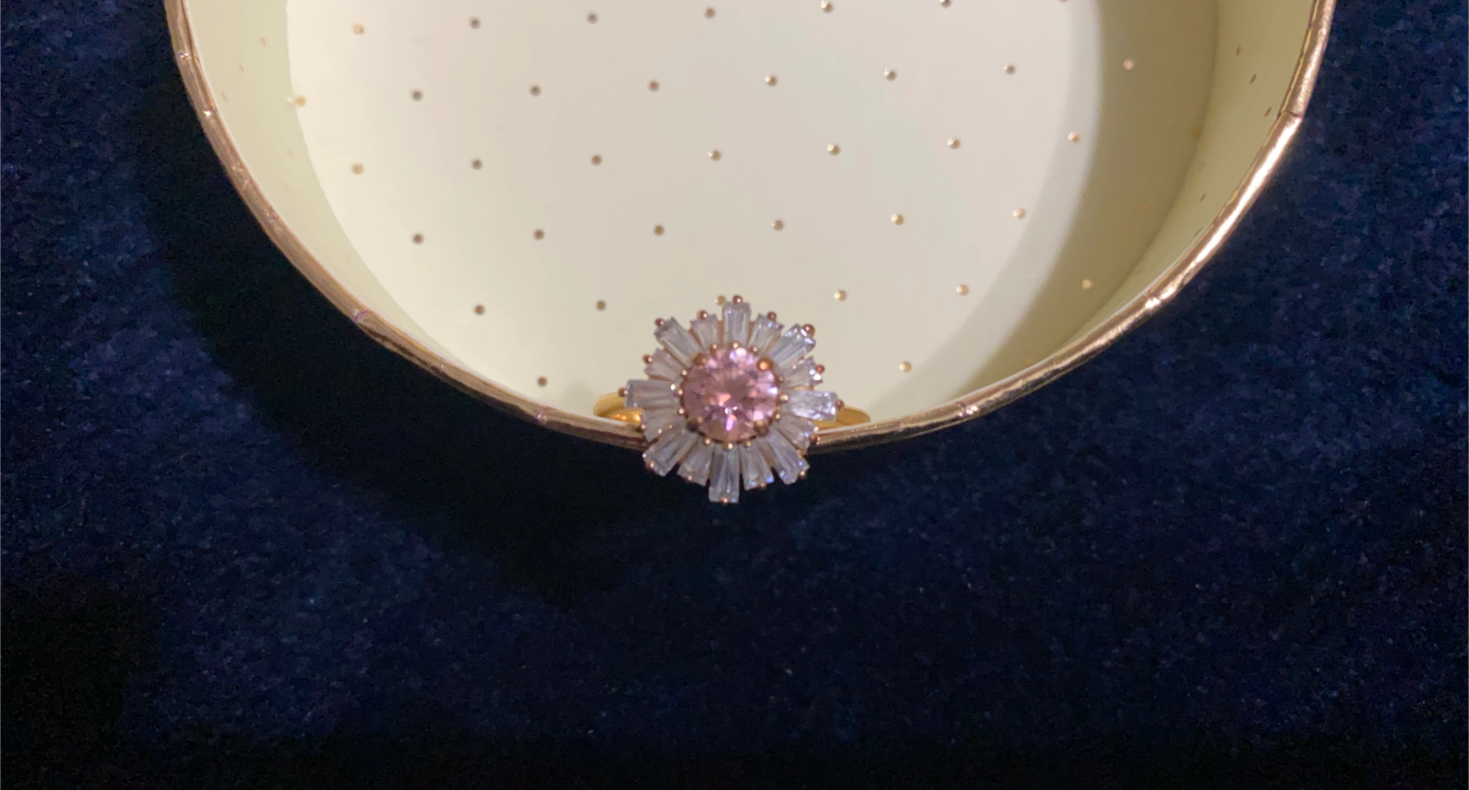 Pink Swarovski Flower Petal Ring *** thumbnail