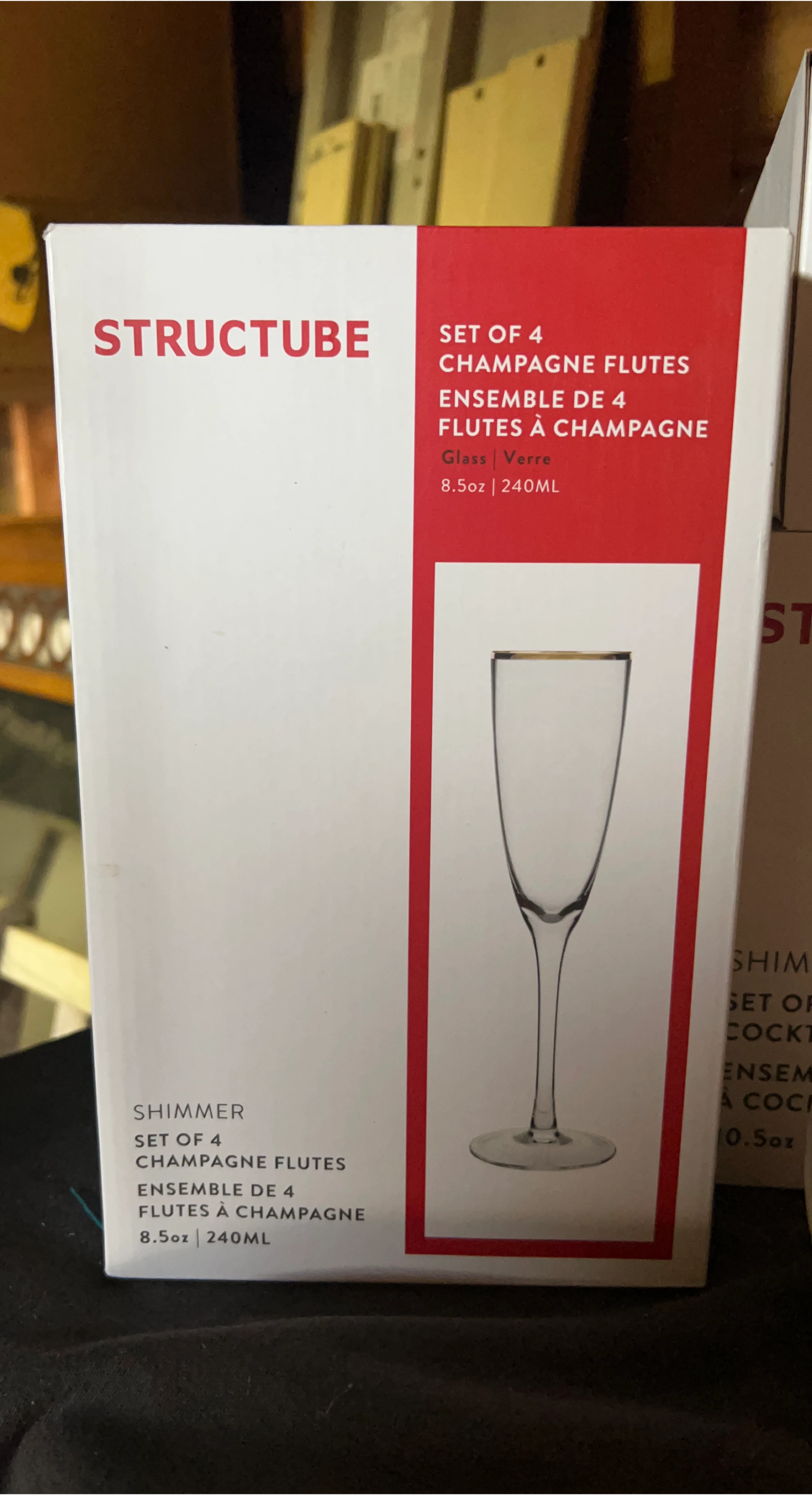 🥕NEW DISCONTINUED Structube Shimmer Champagne Flutes - Set of 4 thumbnail