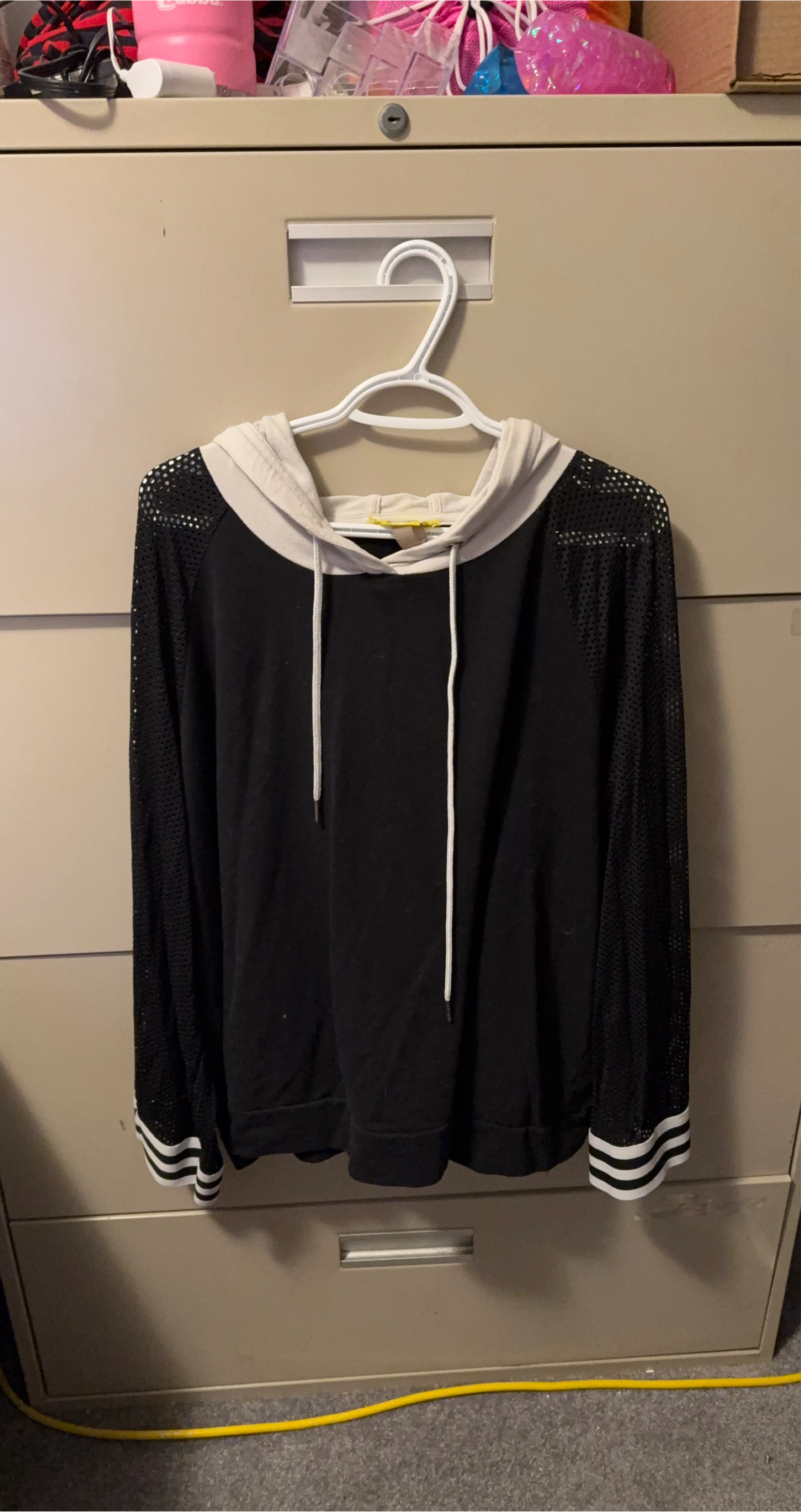Black Hoodie with Mesh Sleeves thumbnail