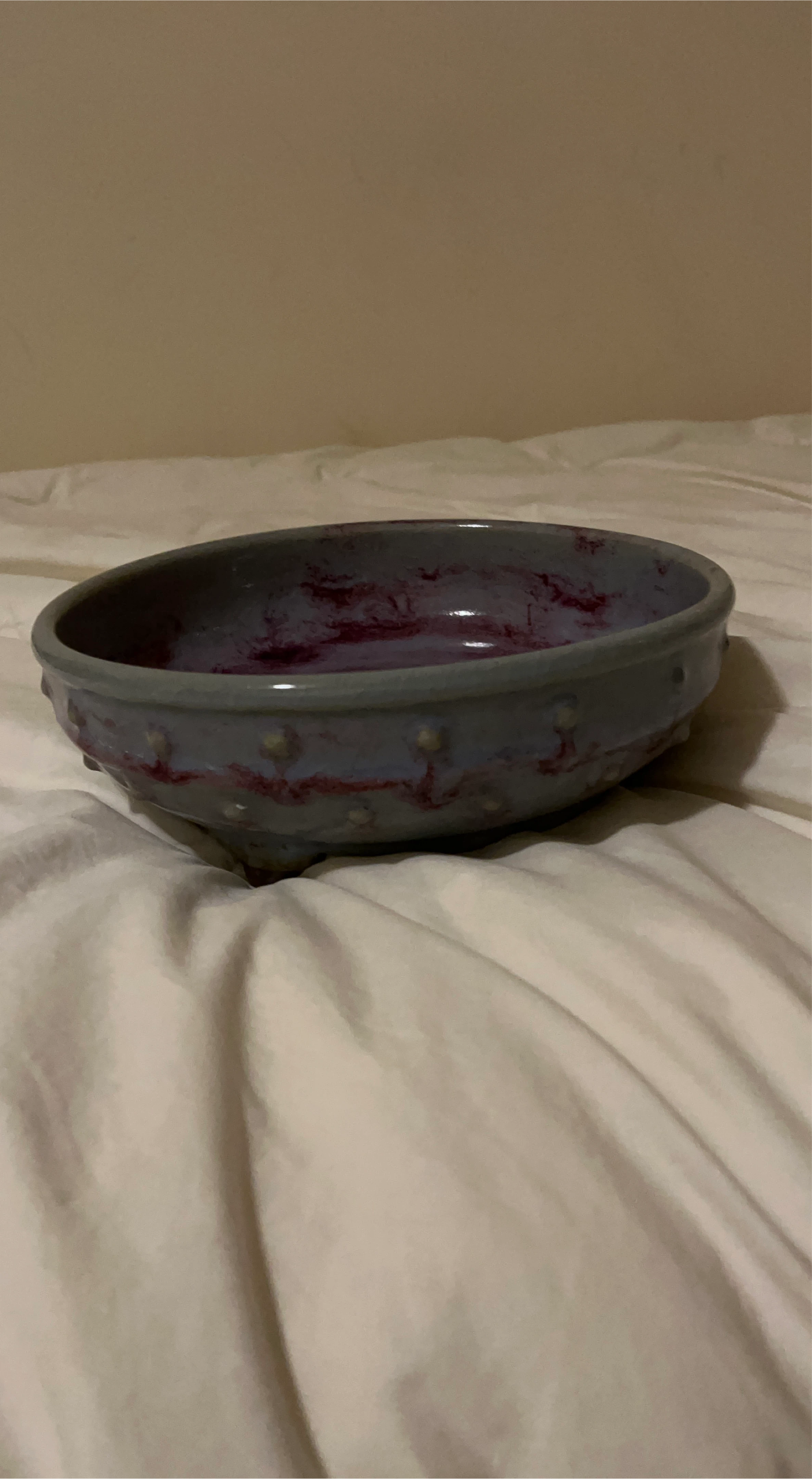 Handmade Decorative Bowl - Purple & Grey