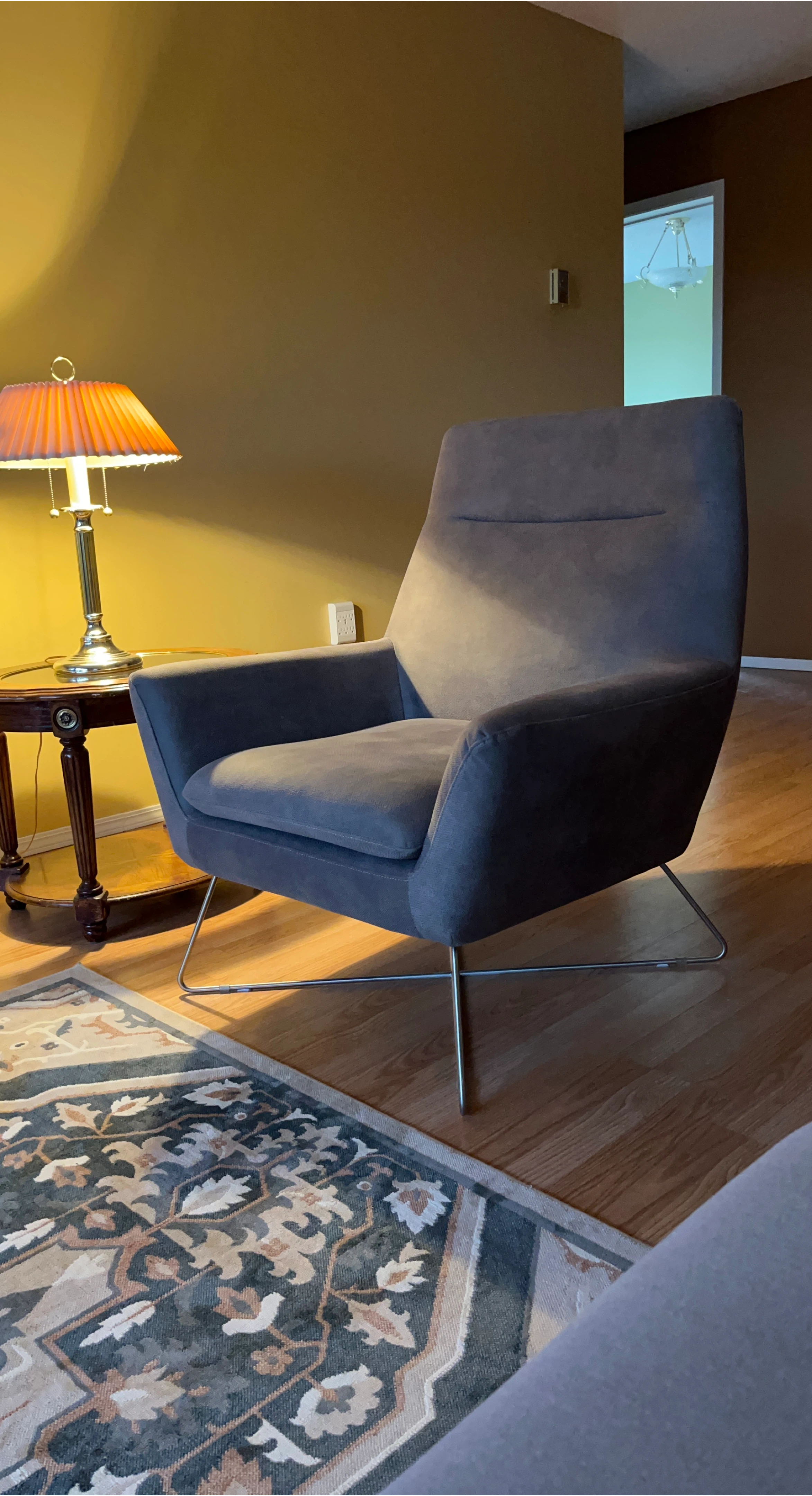 Grey Upholstered Accent Chair
