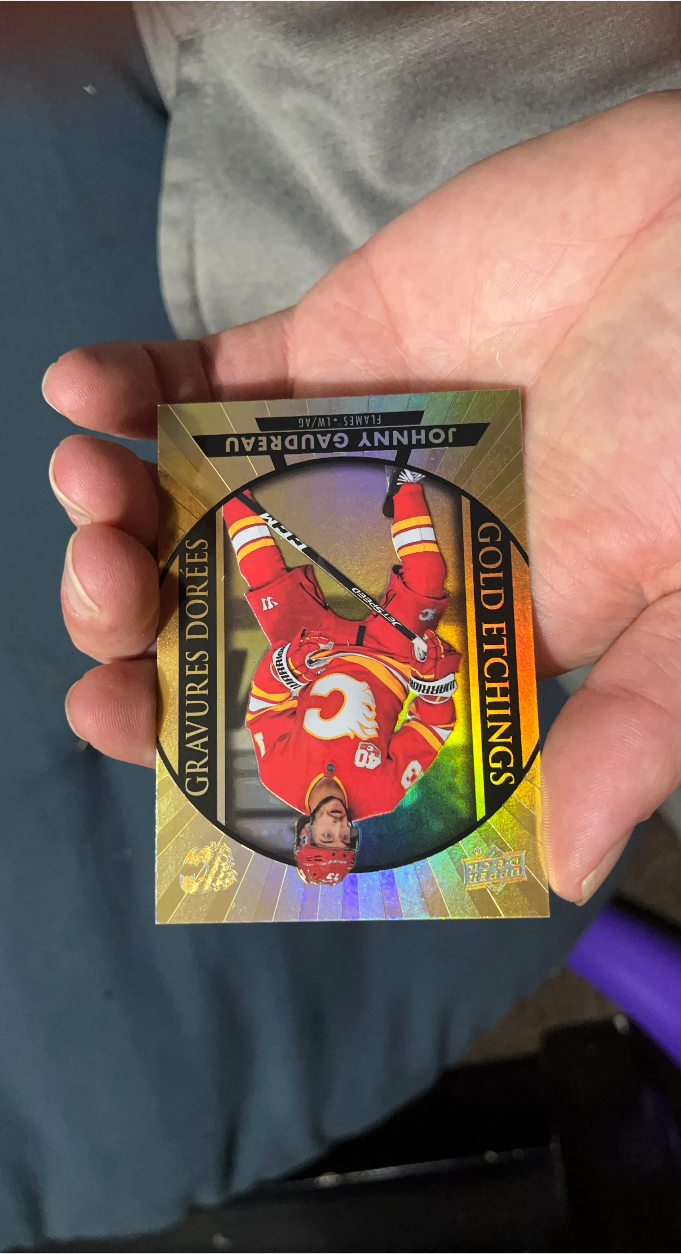 Johnny Gaudreau Upper Deck Gold Etchings Card thumbnail