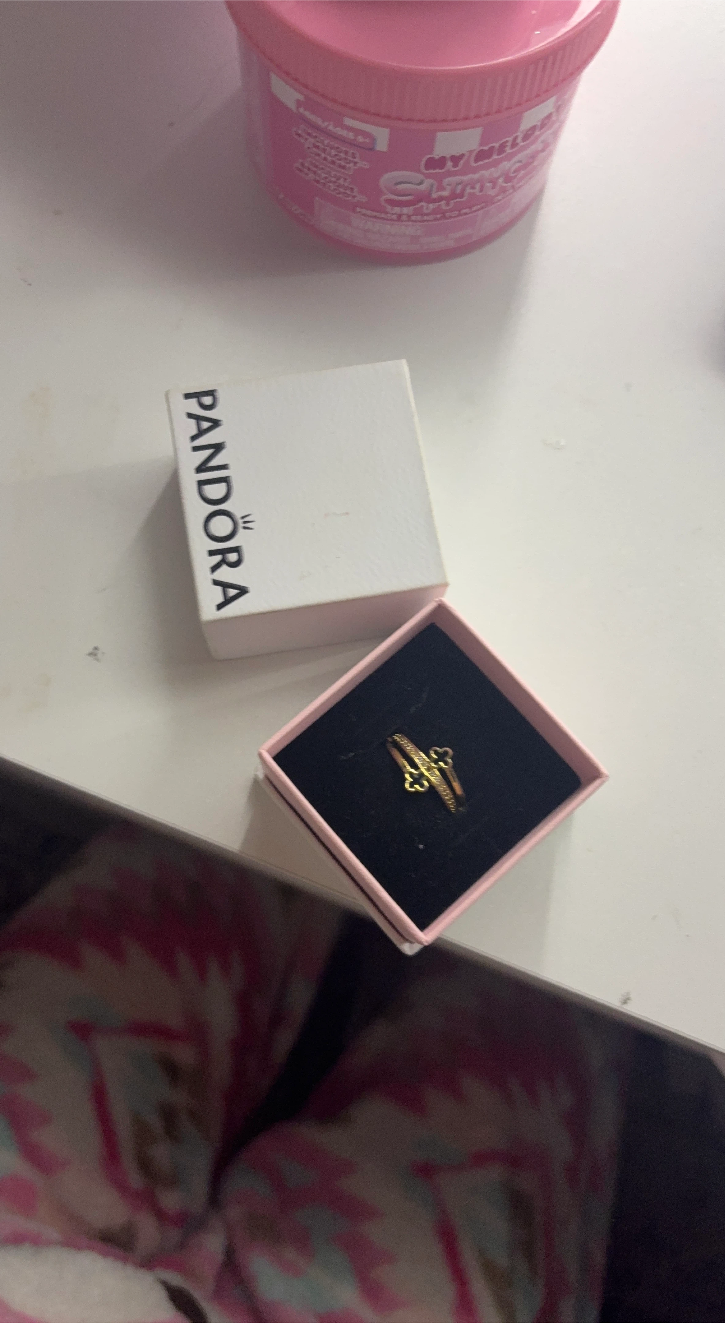 Pandora Sparkling Wishbone Ring