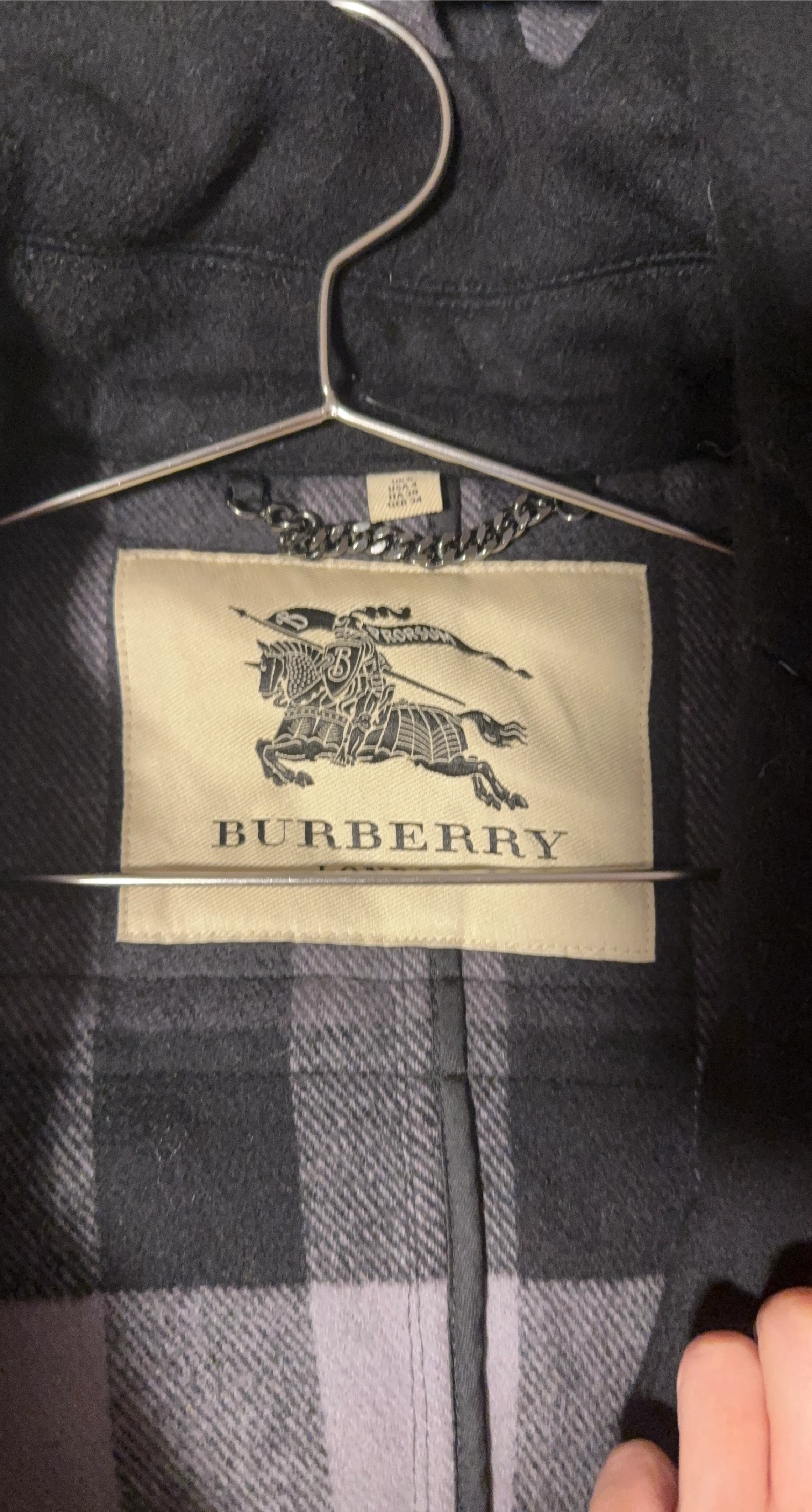 Burberry London Black Wool Duffle Coat Size 6