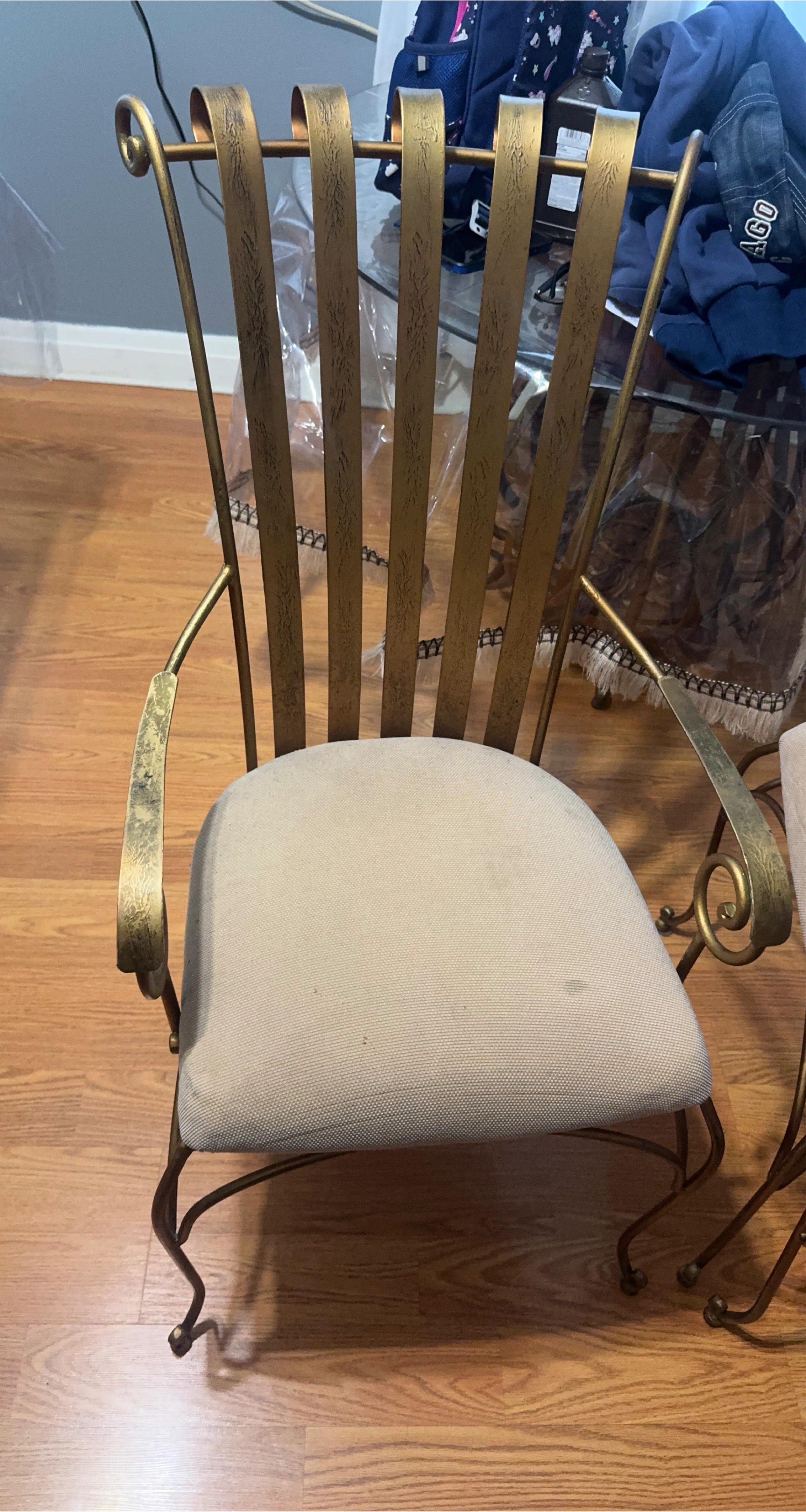 Vintage Style Armchair - Gold Finish thumbnail