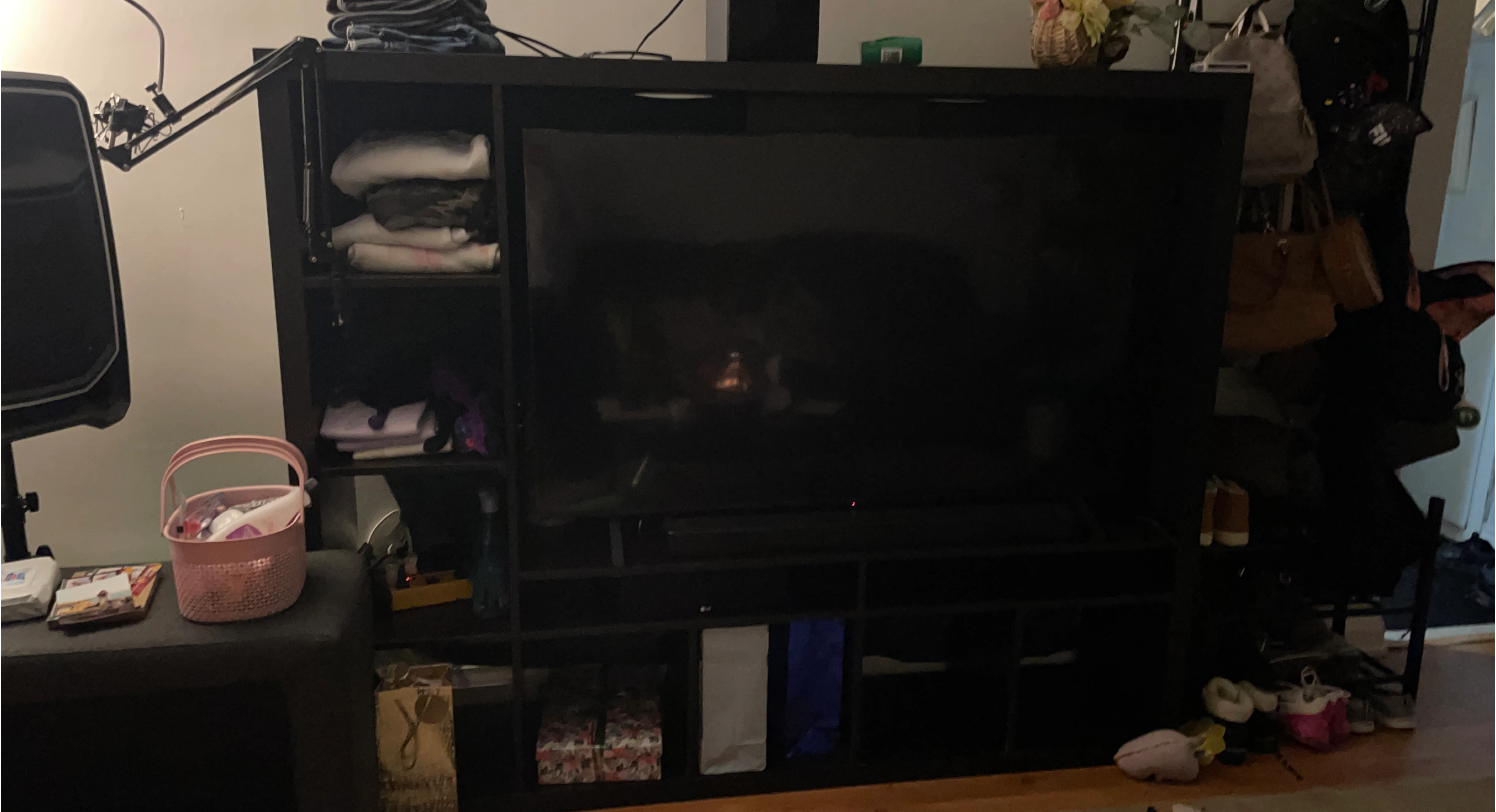 Black IKEA TV Stand and Storage Unit thumbnail