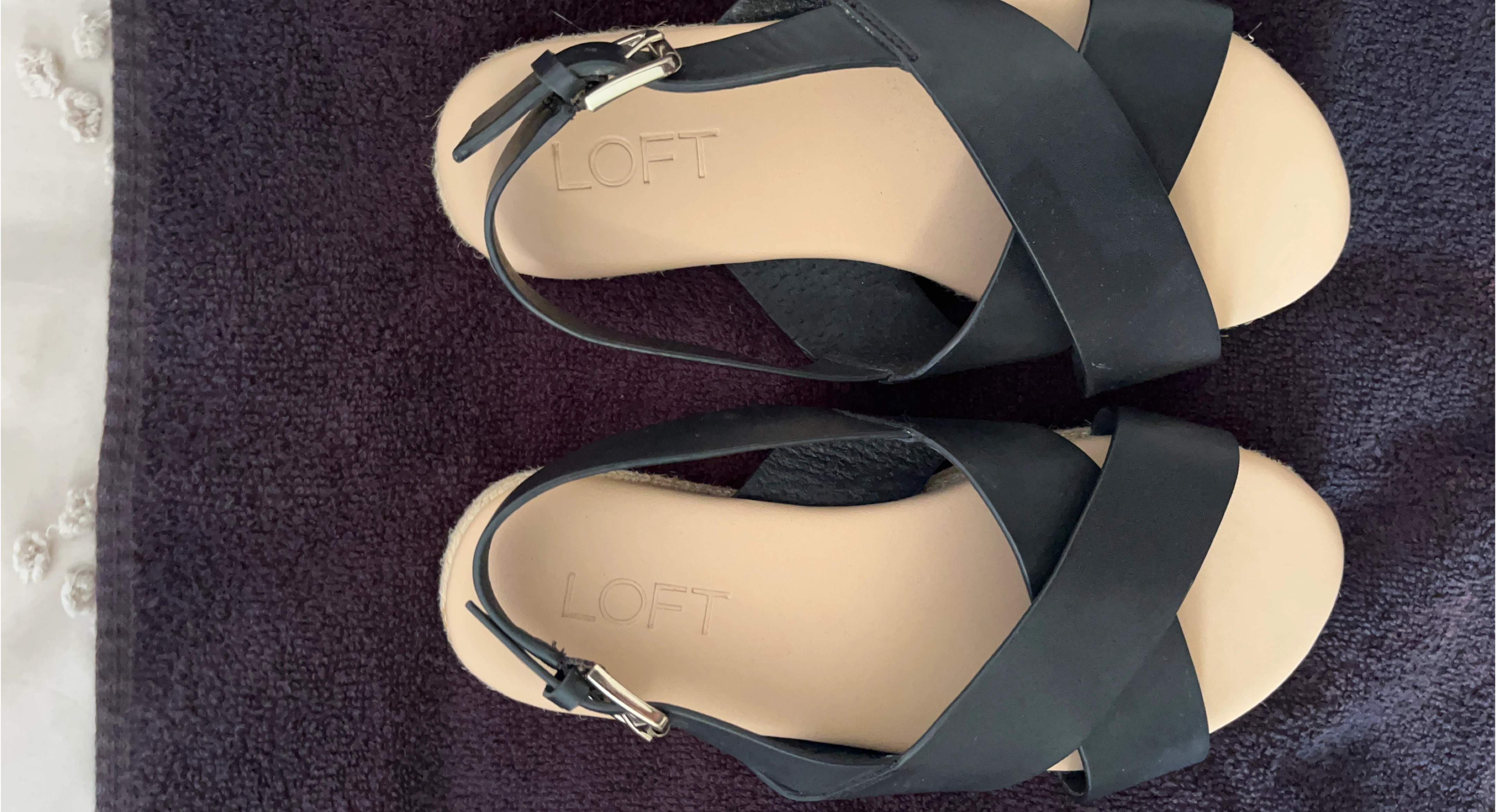 LOFT Black Criss Cross Sandals thumbnail
