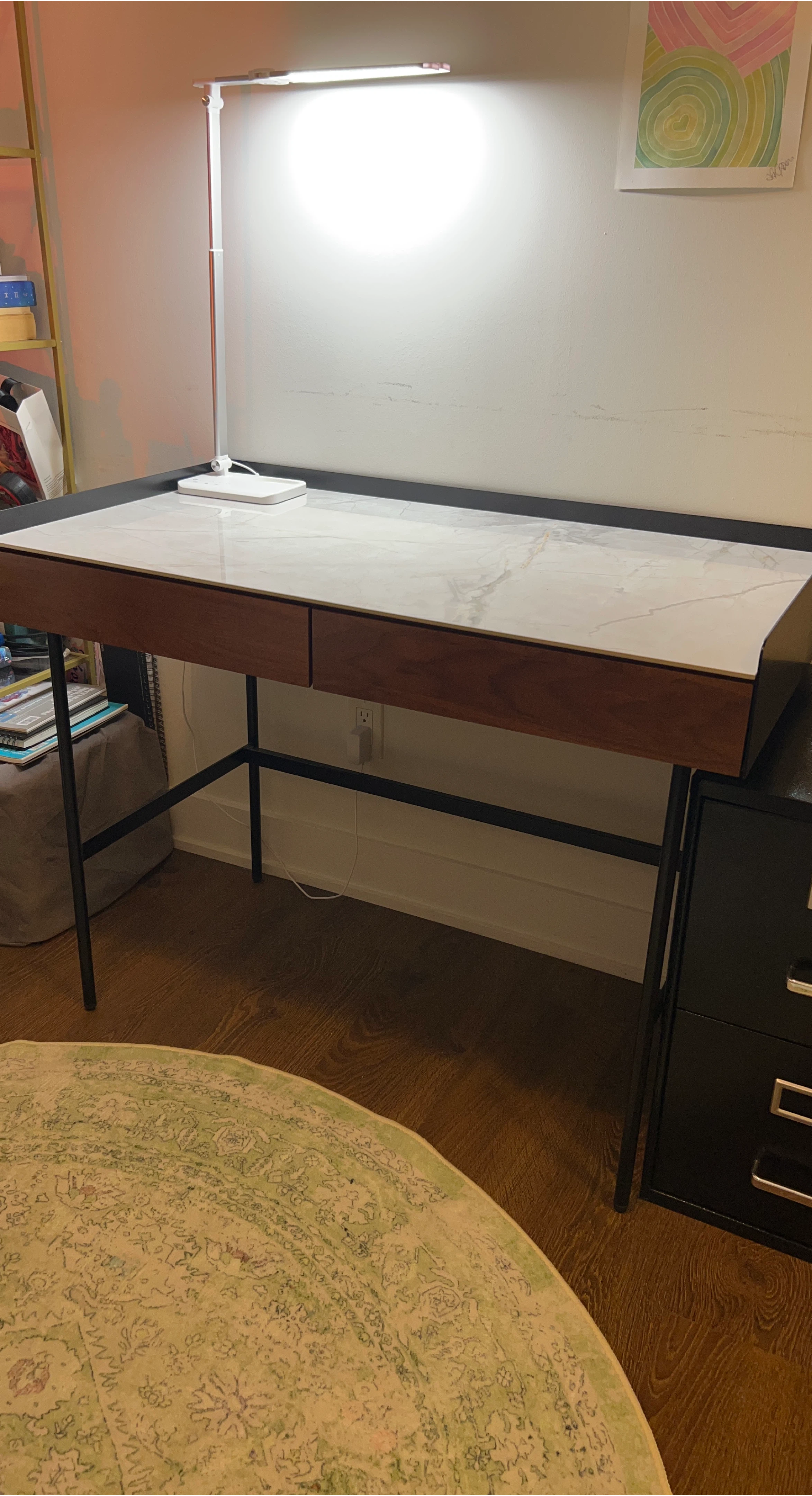 Wood and Marble Top Desk thumbnail