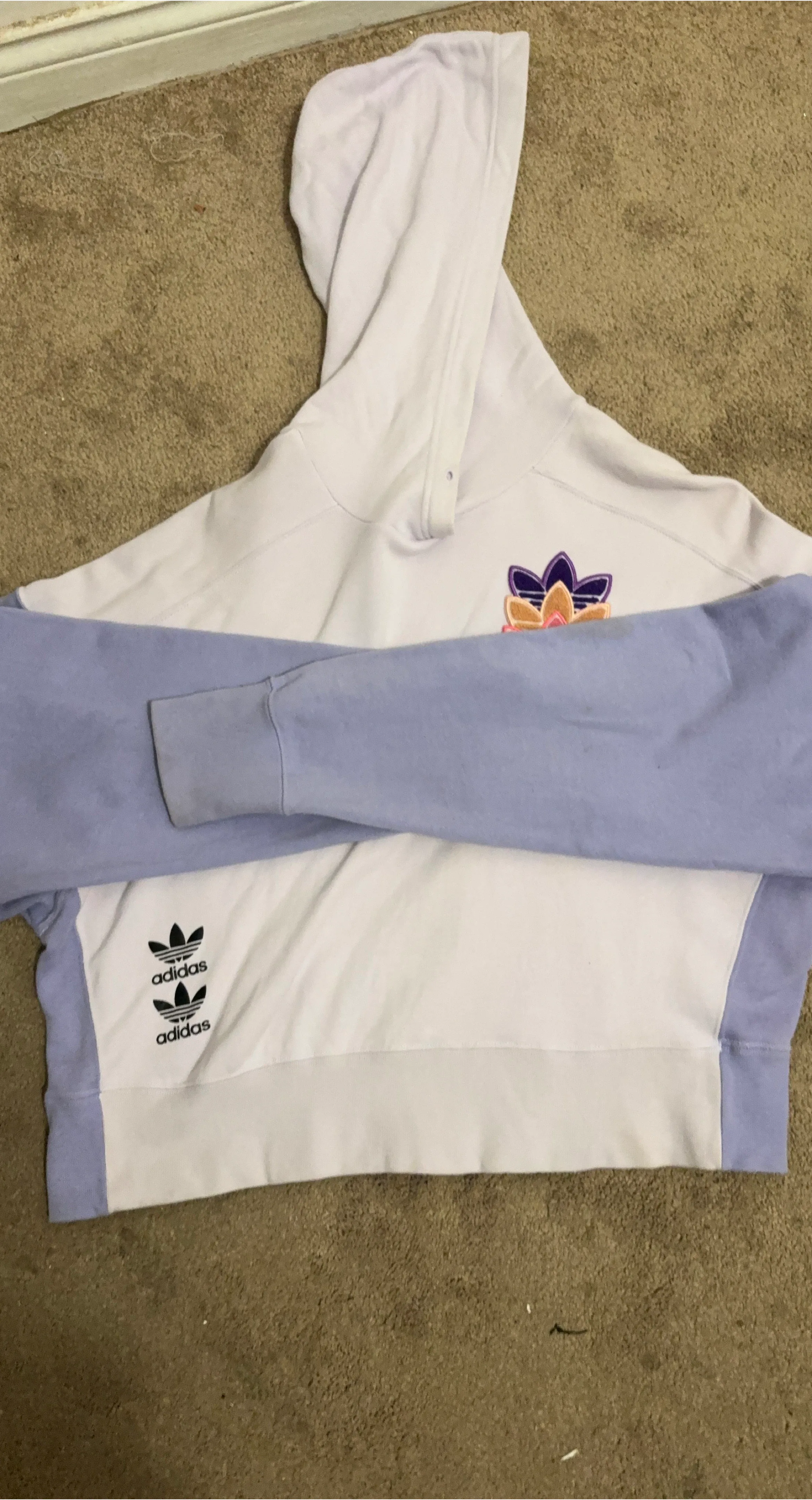 Adidas White & Lilac Hoodie