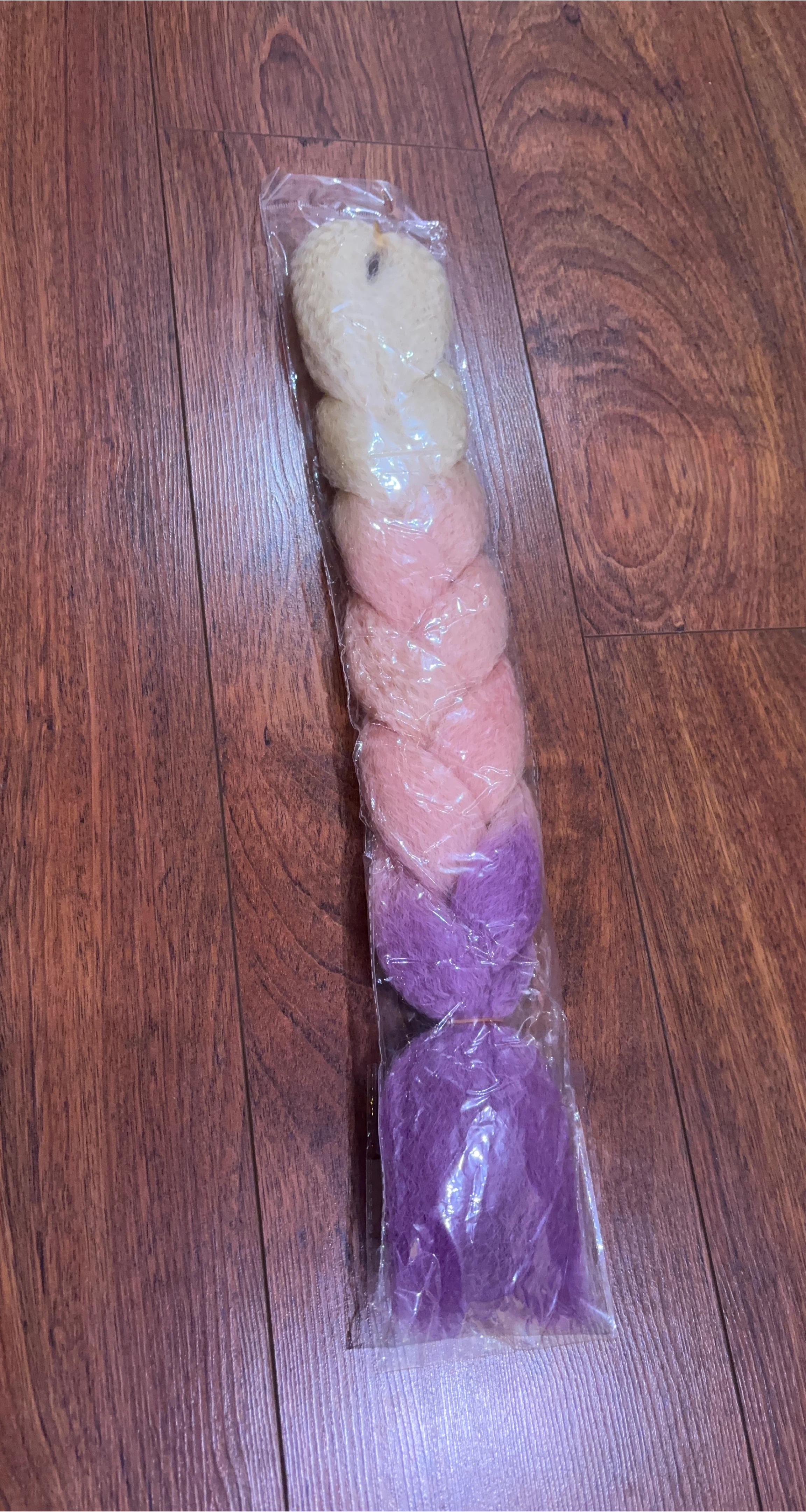 Ombre Braiding Hair - White, Pink, Purple