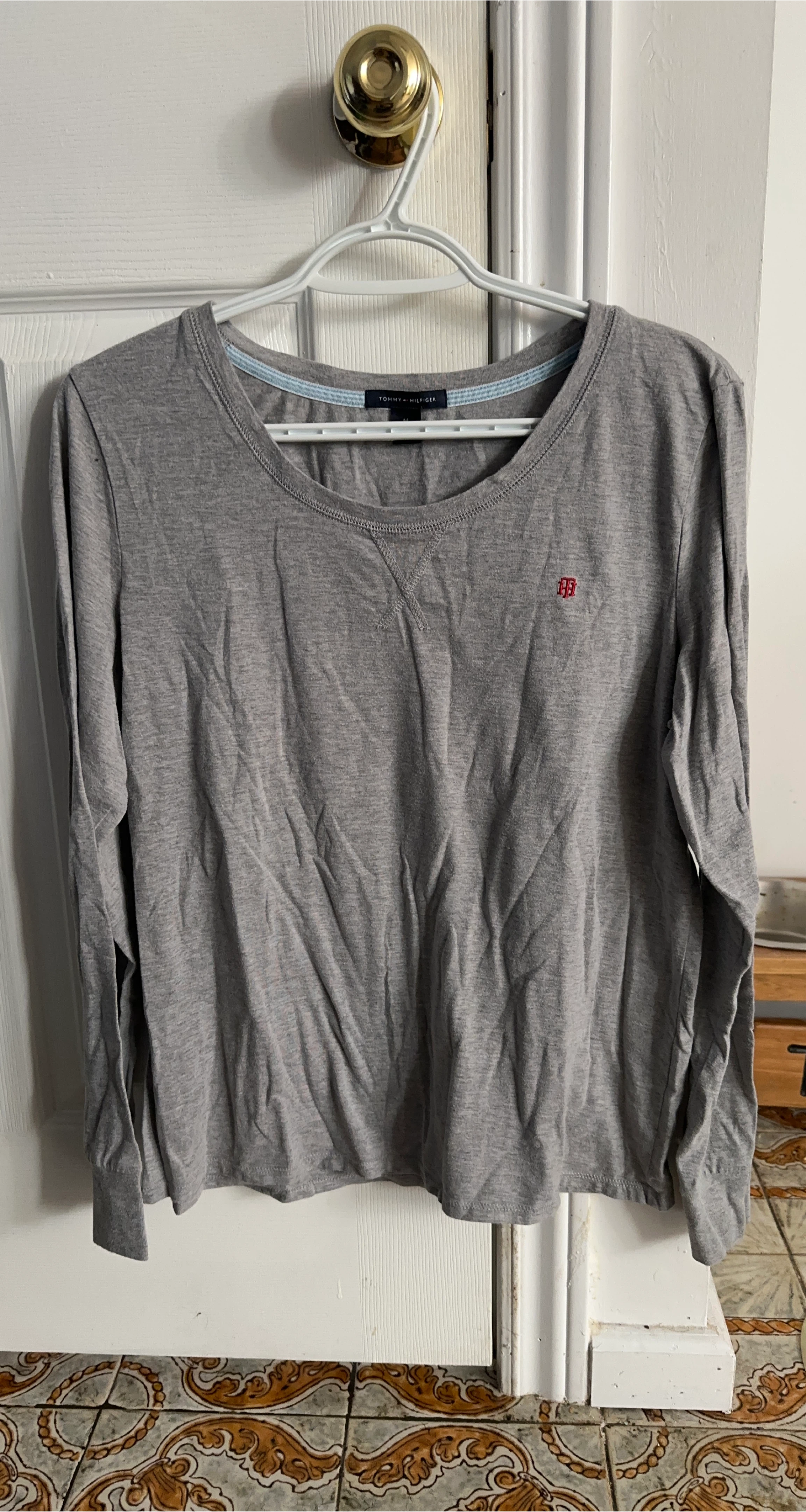 Tommy Hilfiger Grey Long Sleeve Shirt, Size M image indicator(1)