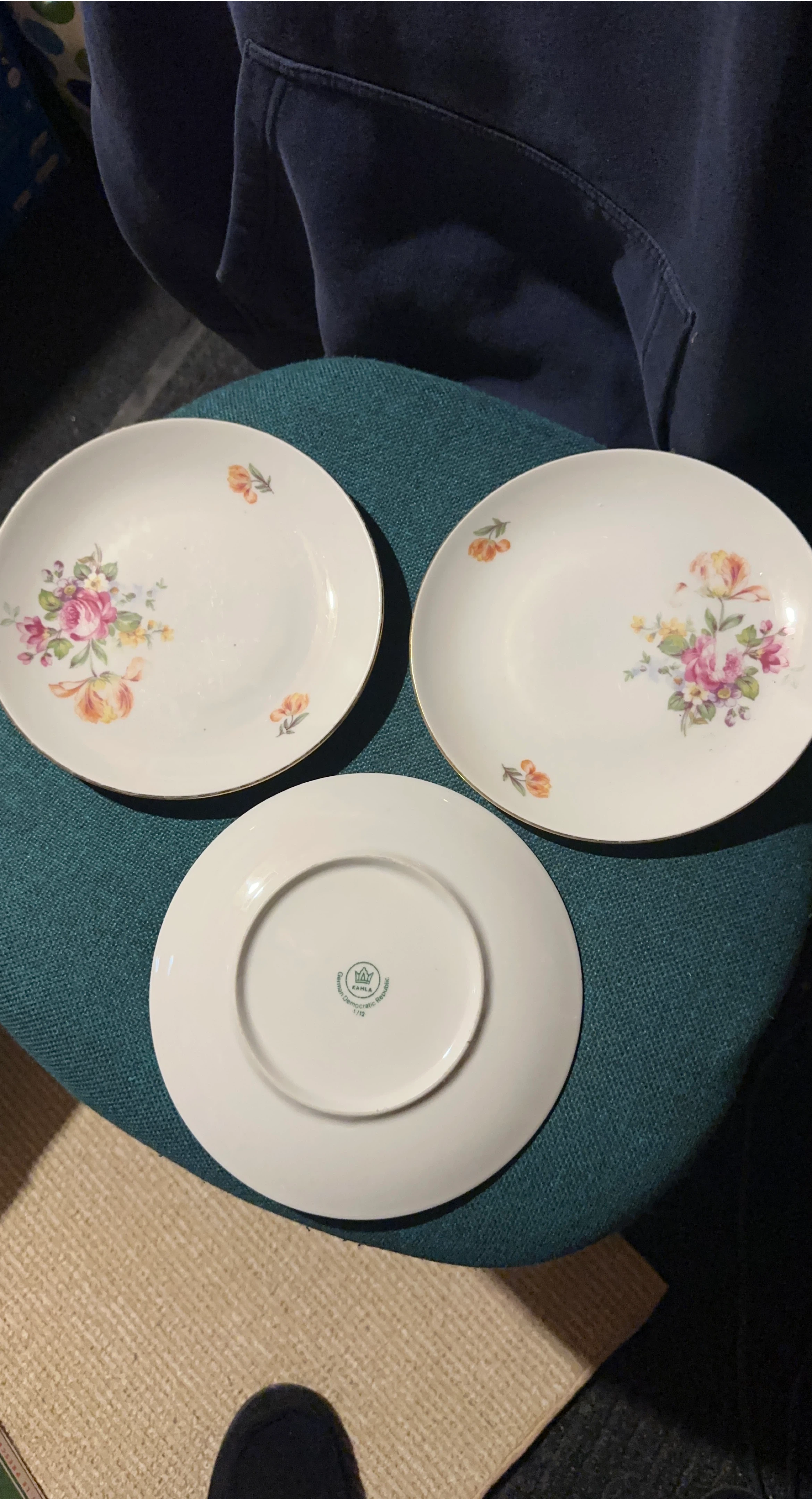 Kahla German Democratic Republic Floral Plates (6) thumbnail