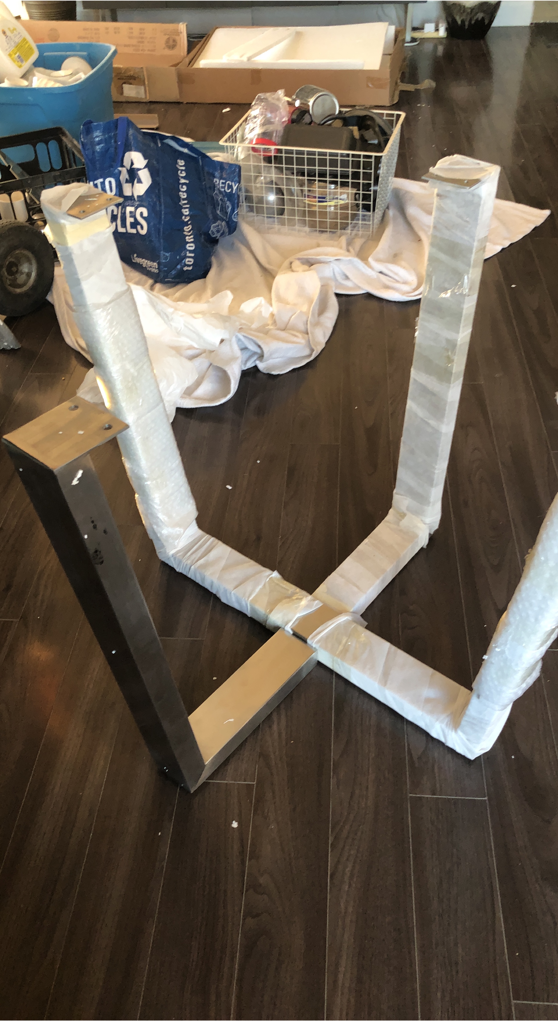 Sunpan Estero Dining Table Base - Stainless Steel