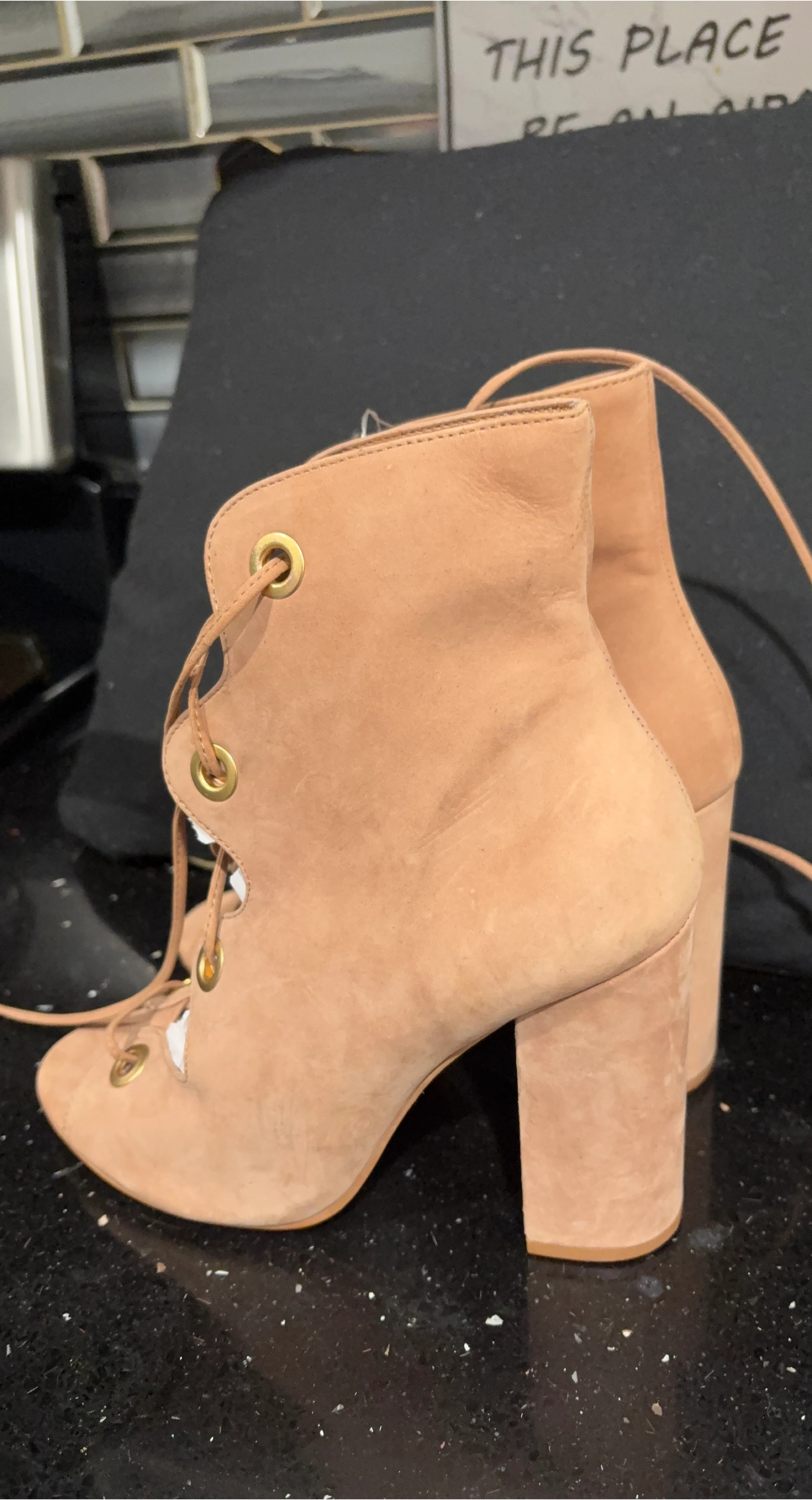 Lace Up Heel Booties