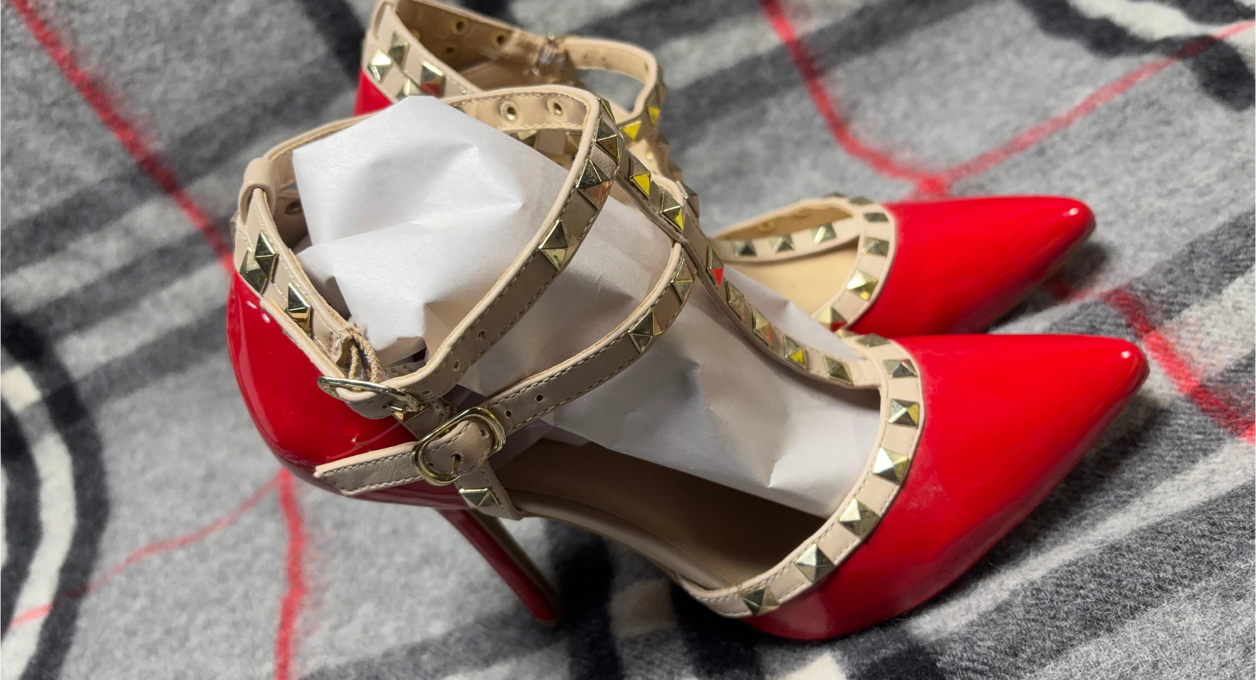 Valentino Red Studded Heels thumbnail