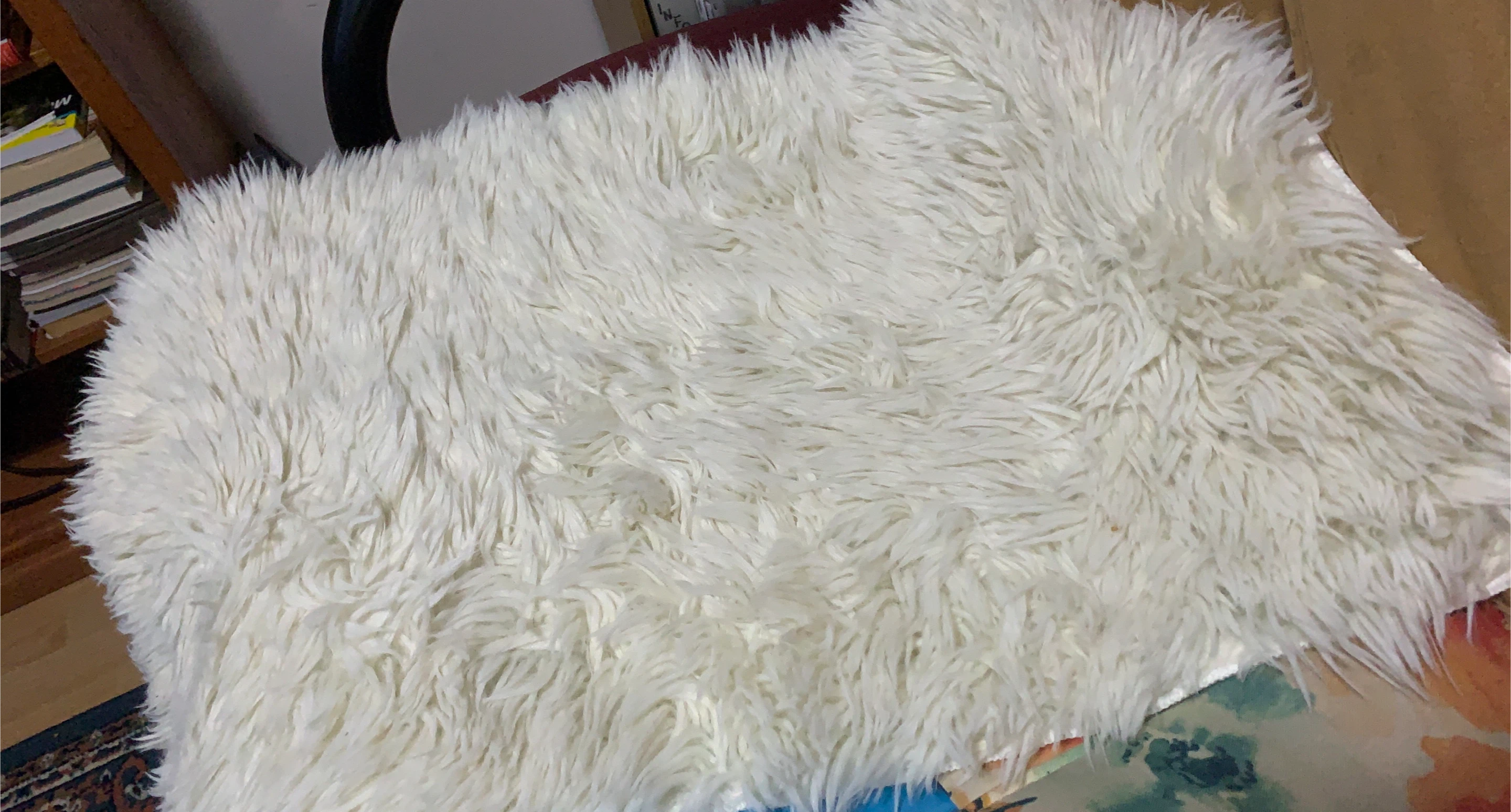 White Faux Fur Rug thumbnail