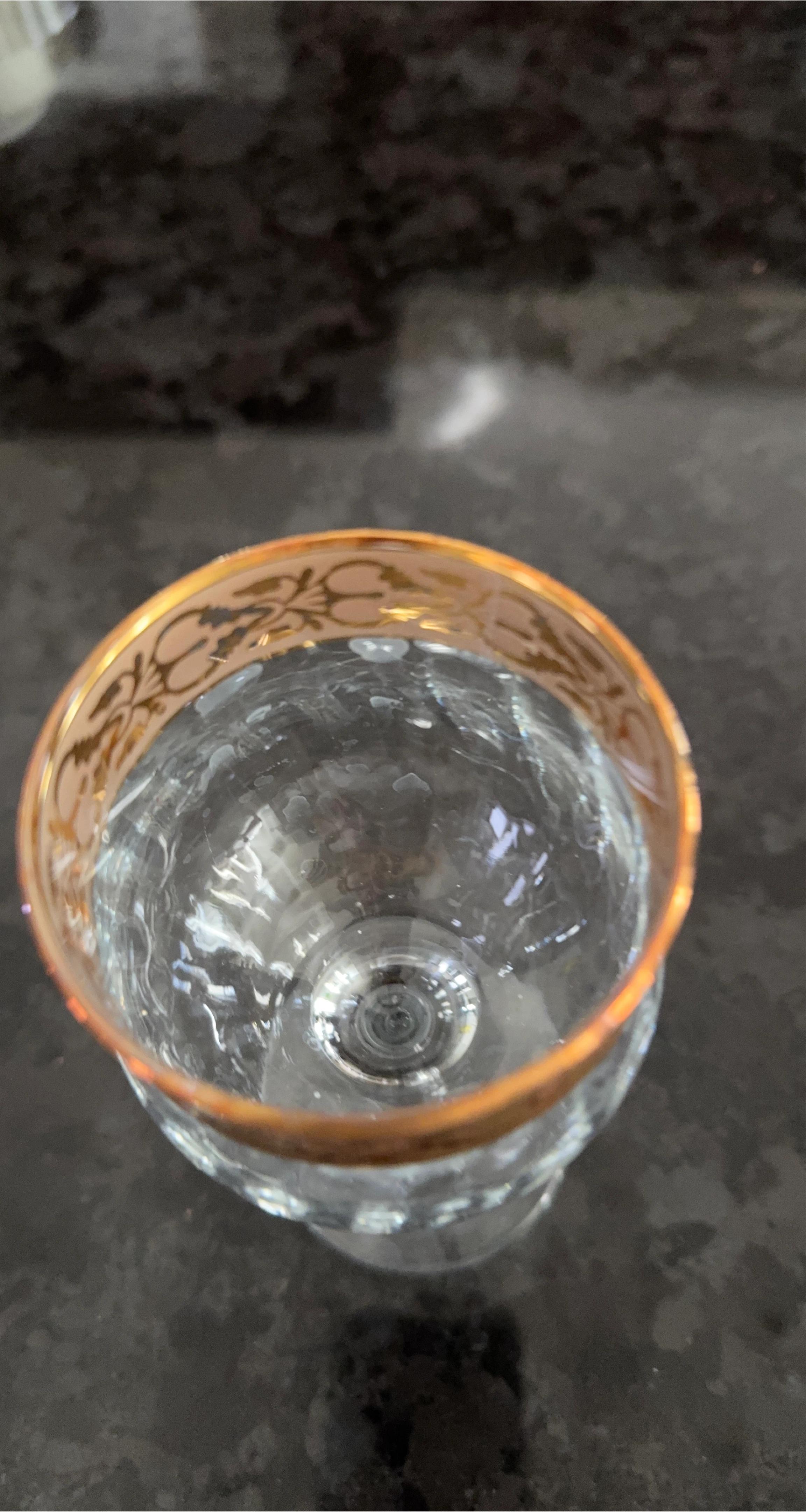 Gold Trimmed Drinking Glass