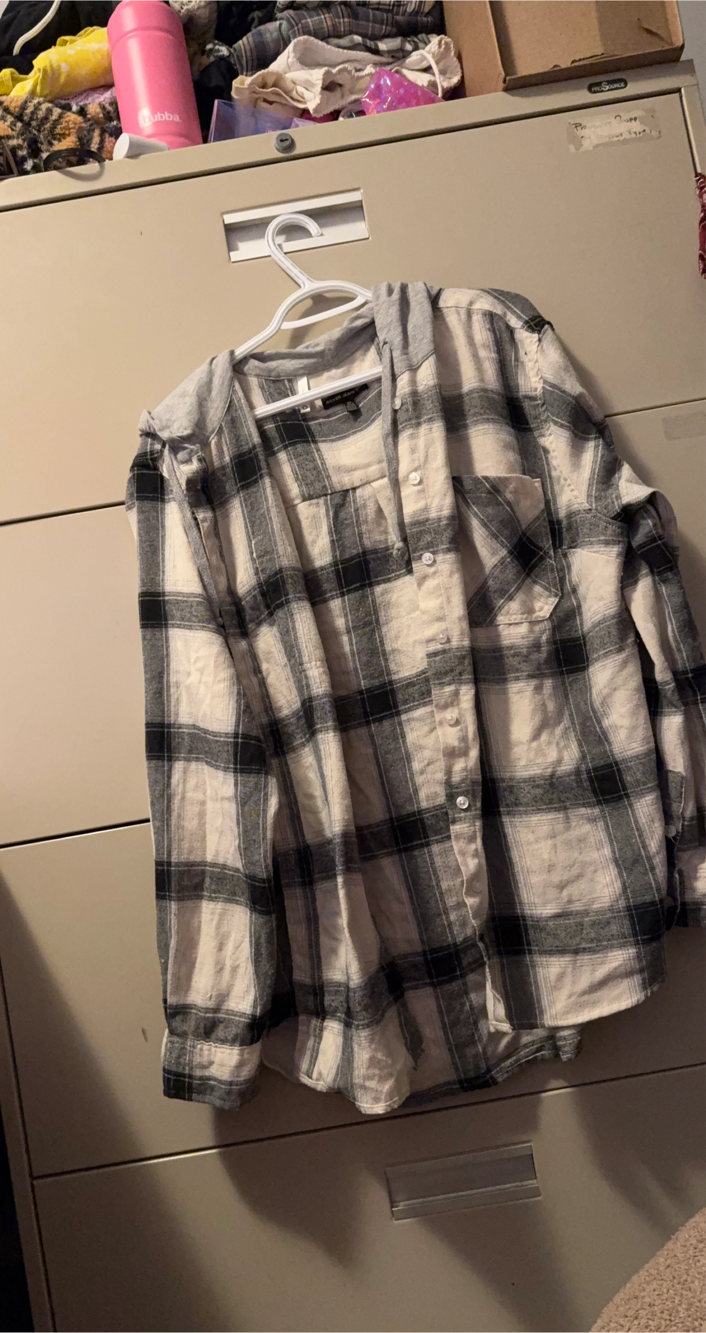 Silver Jeans Co. Plaid Hooded Shirt thumbnail