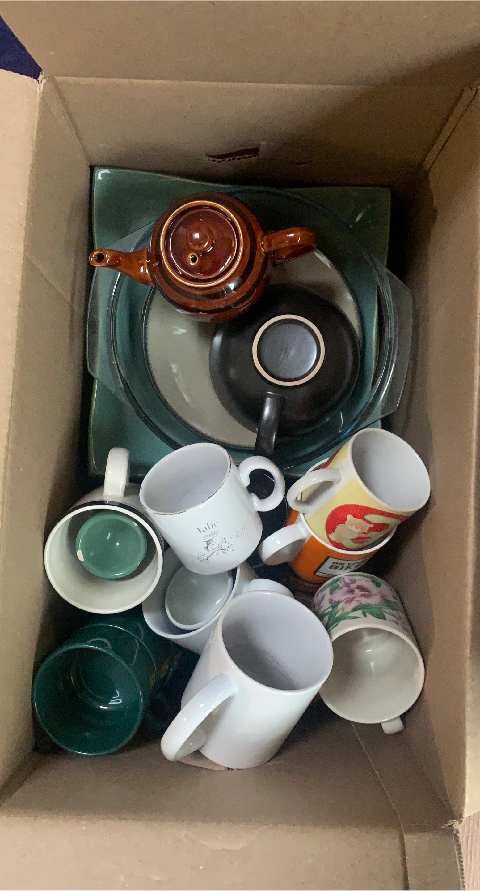 Box of Mixed Dishes and Mugs thumbnail