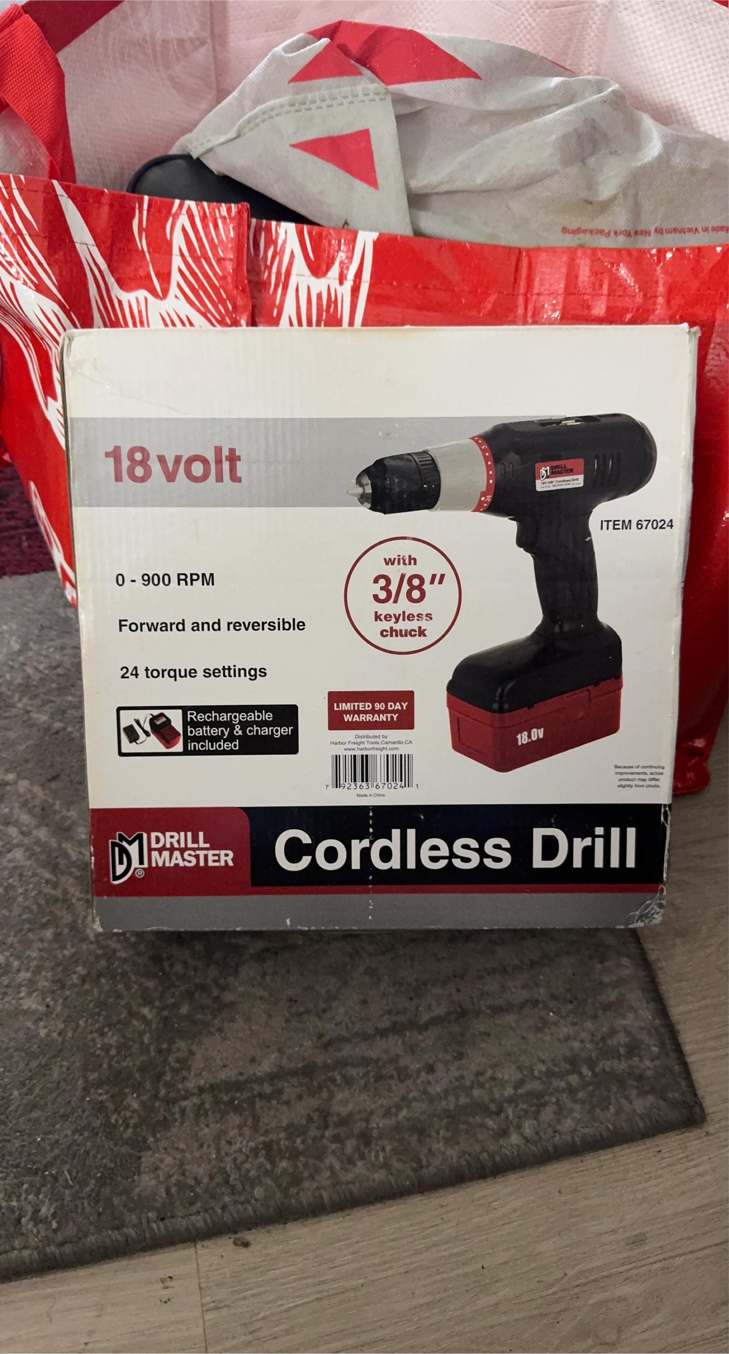 Drill Master Cordless Drill 18 Volt - New in Box thumbnail