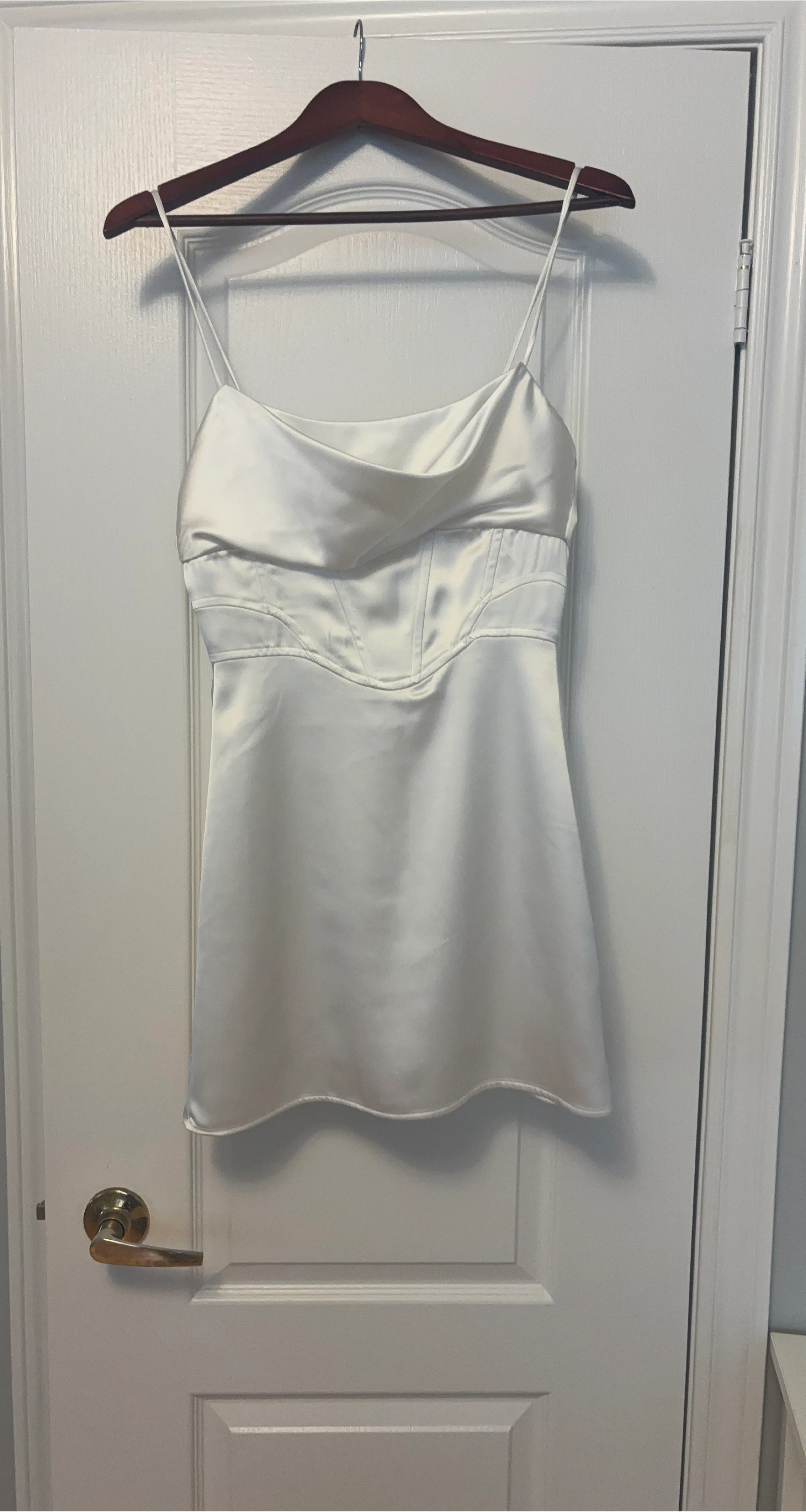 Zara White Satin Mini Dress thumbnail
