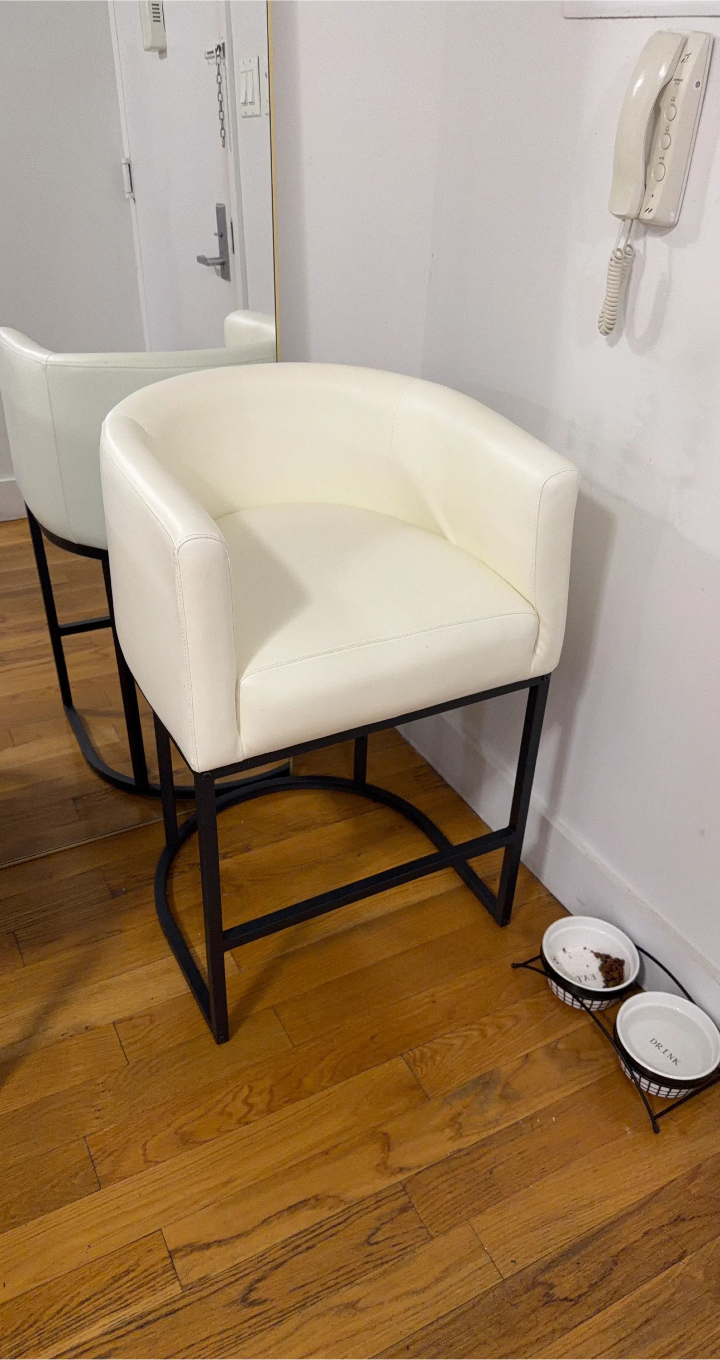 White Faux Leather Bar Stools