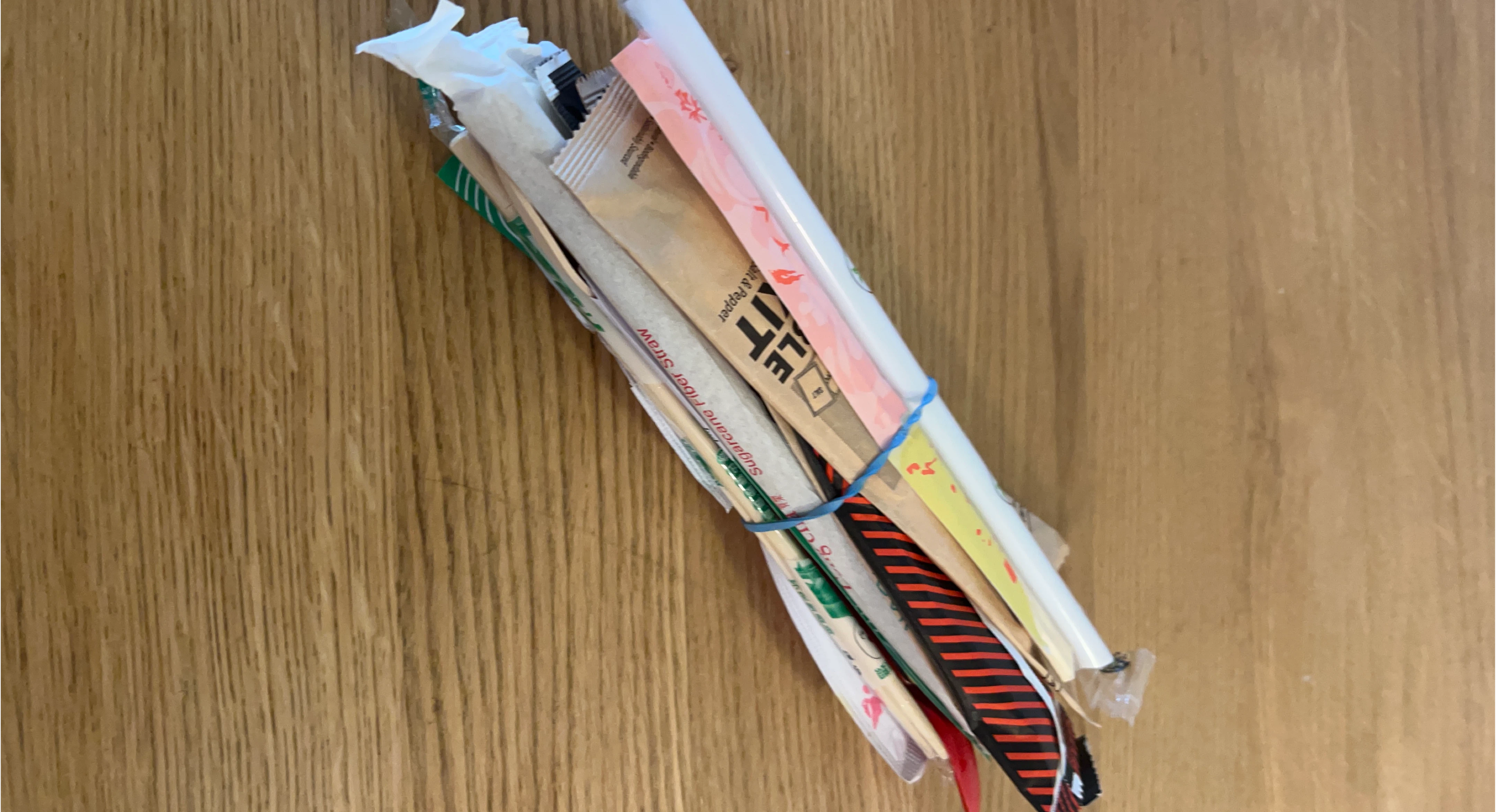 Takeout utensils: spoons, forks, chopsticks, and straws image indicator(1)