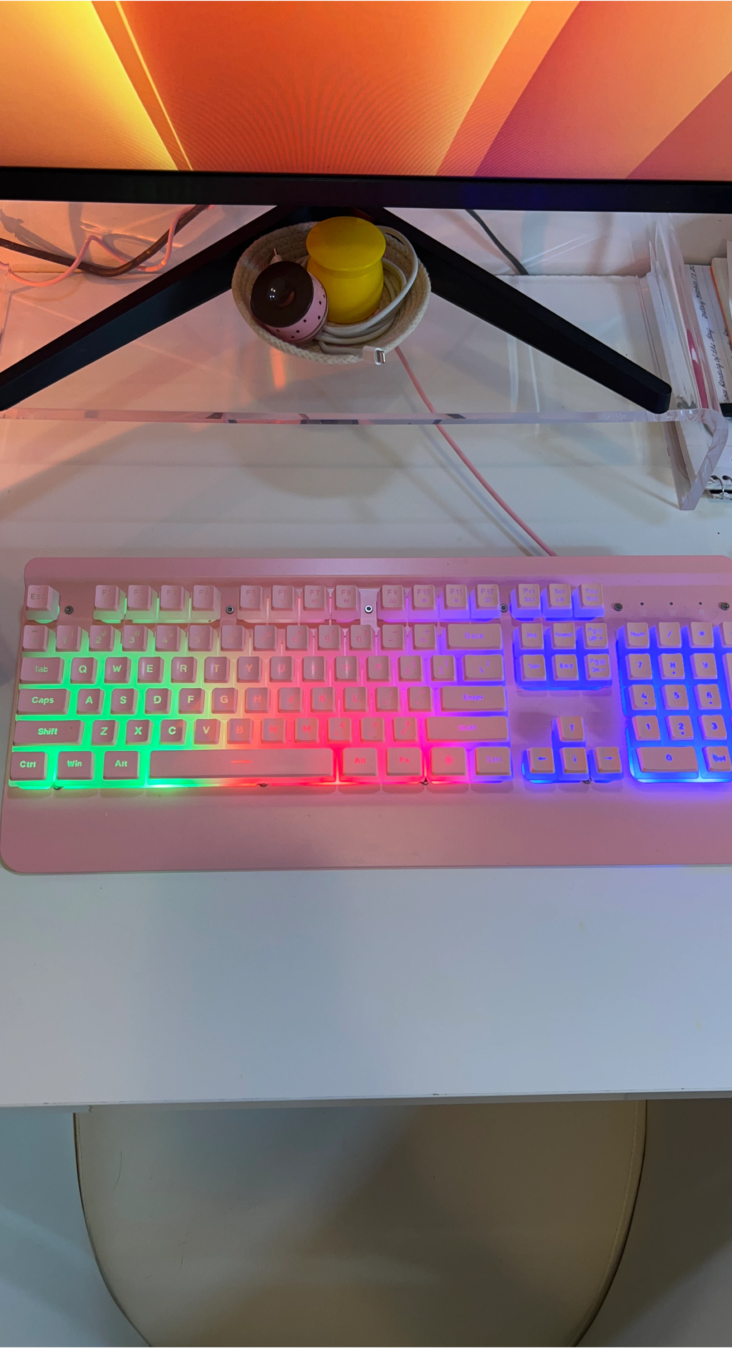 Pink LED *CREAMY* Gaming Keyboard thumbnail