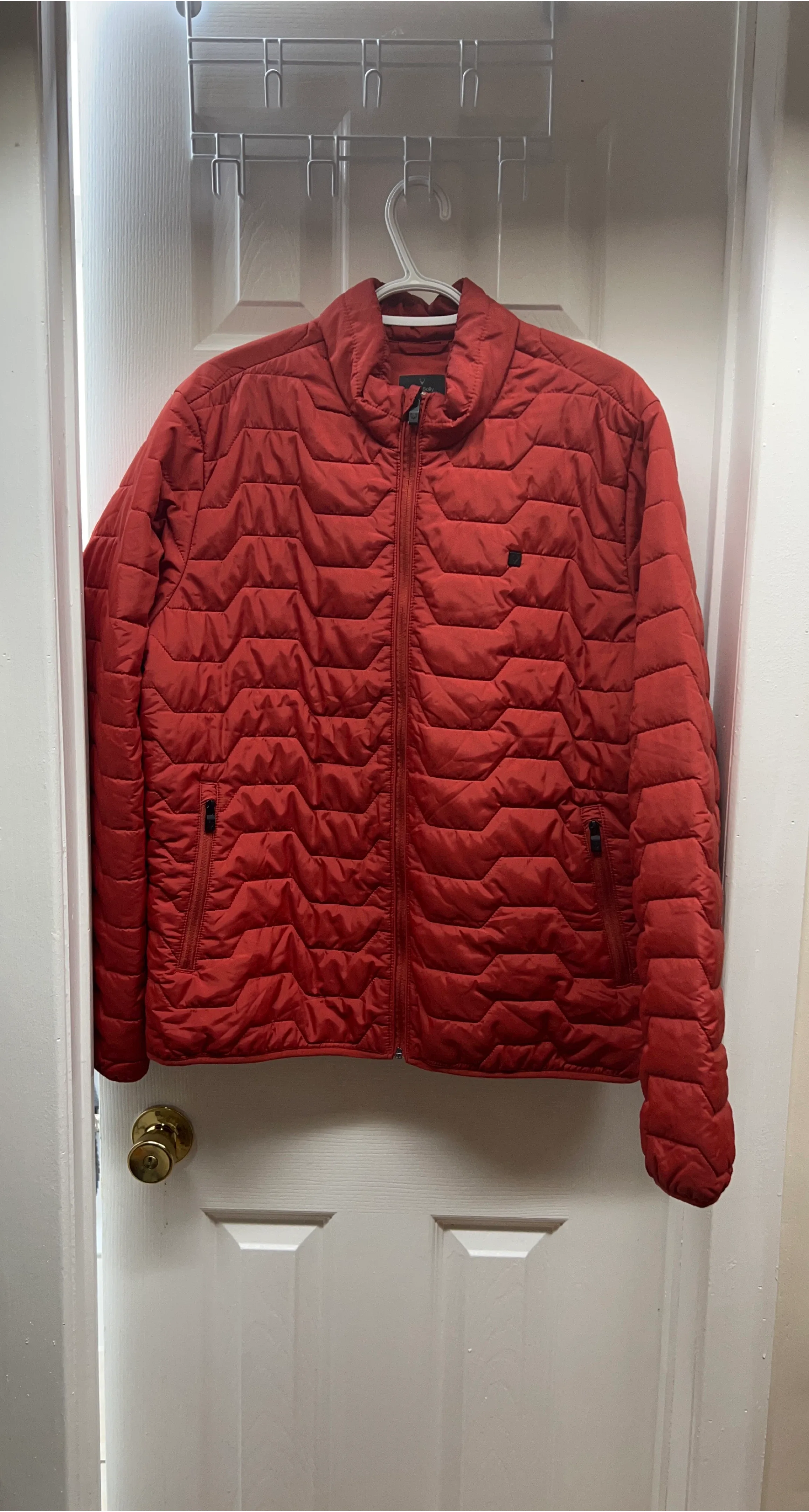 red Quilted Puffer Jacket