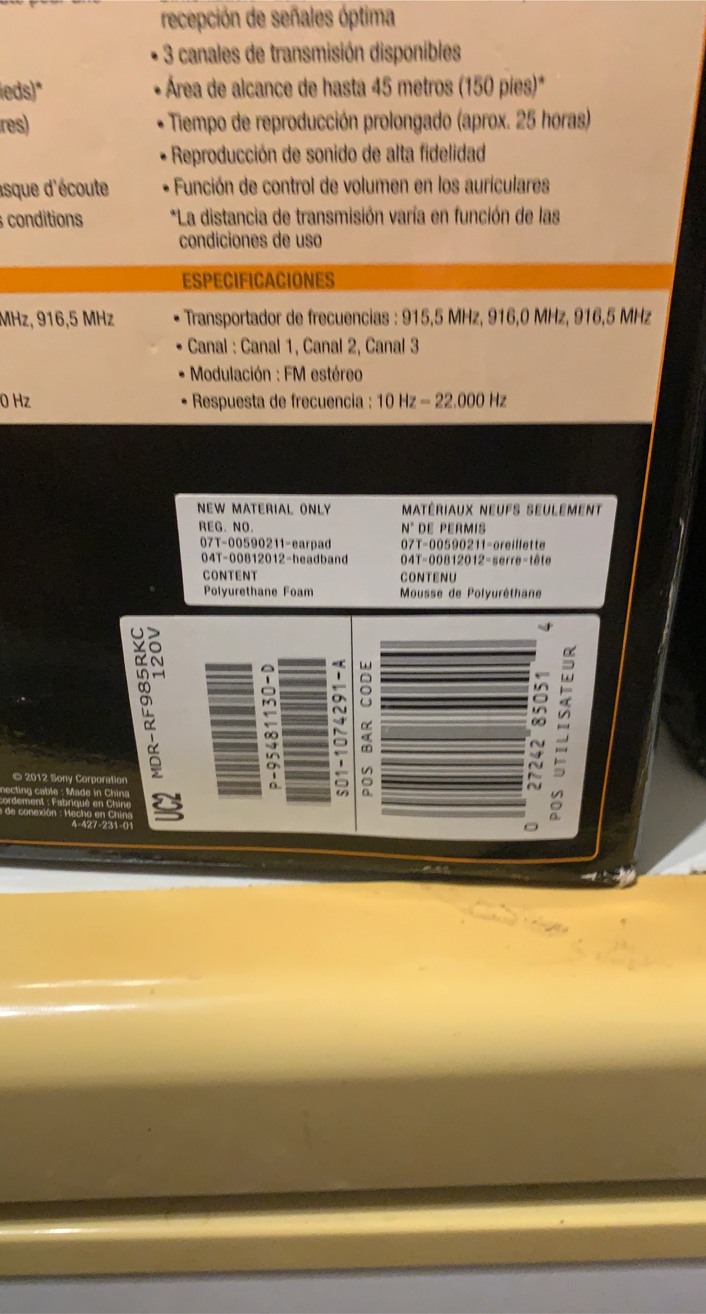 Sony RF Wireless Headphones MDR-RF985RKC thumbnail