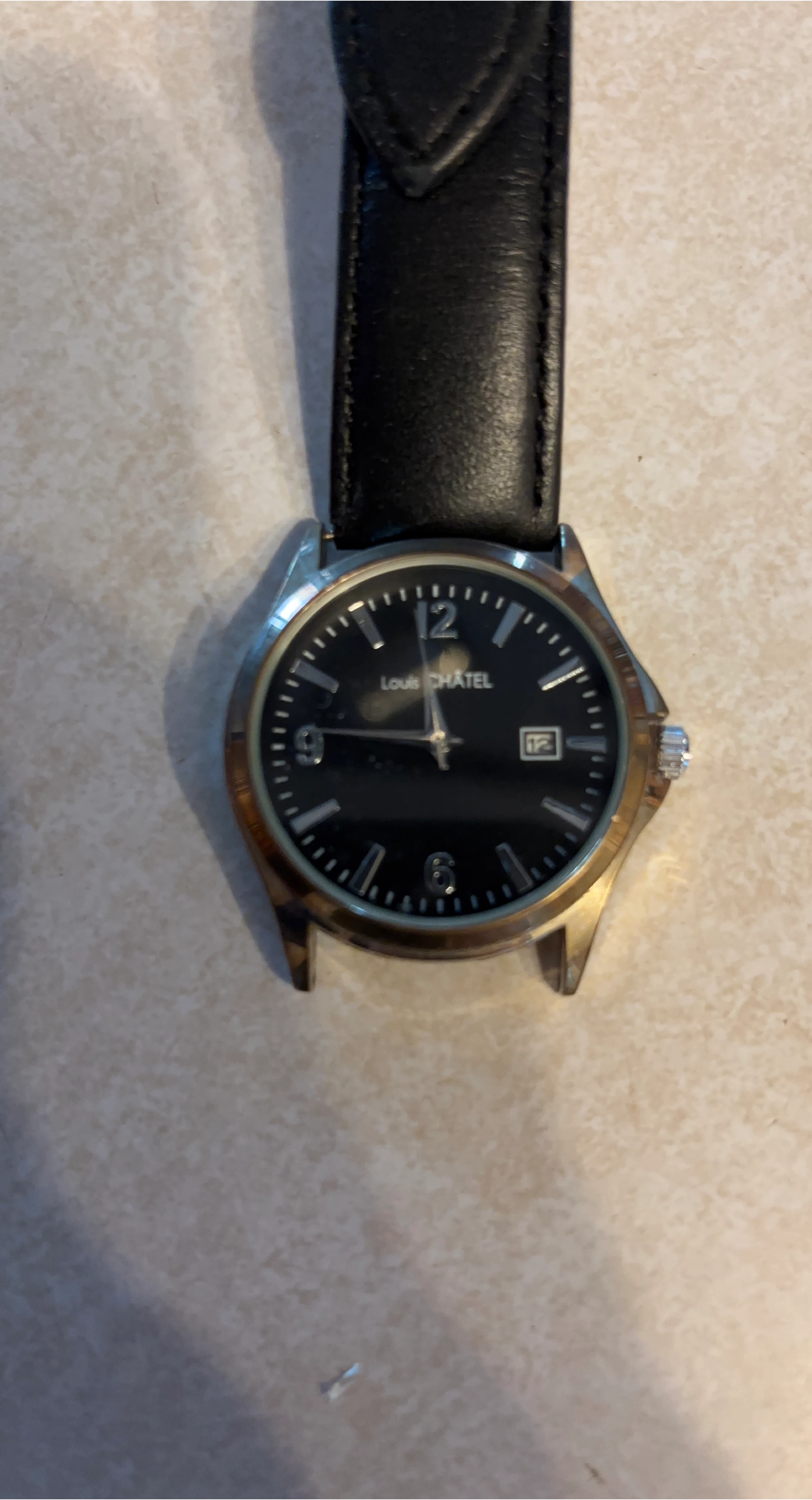 Louis Châtel Watch - Black Leather Strap