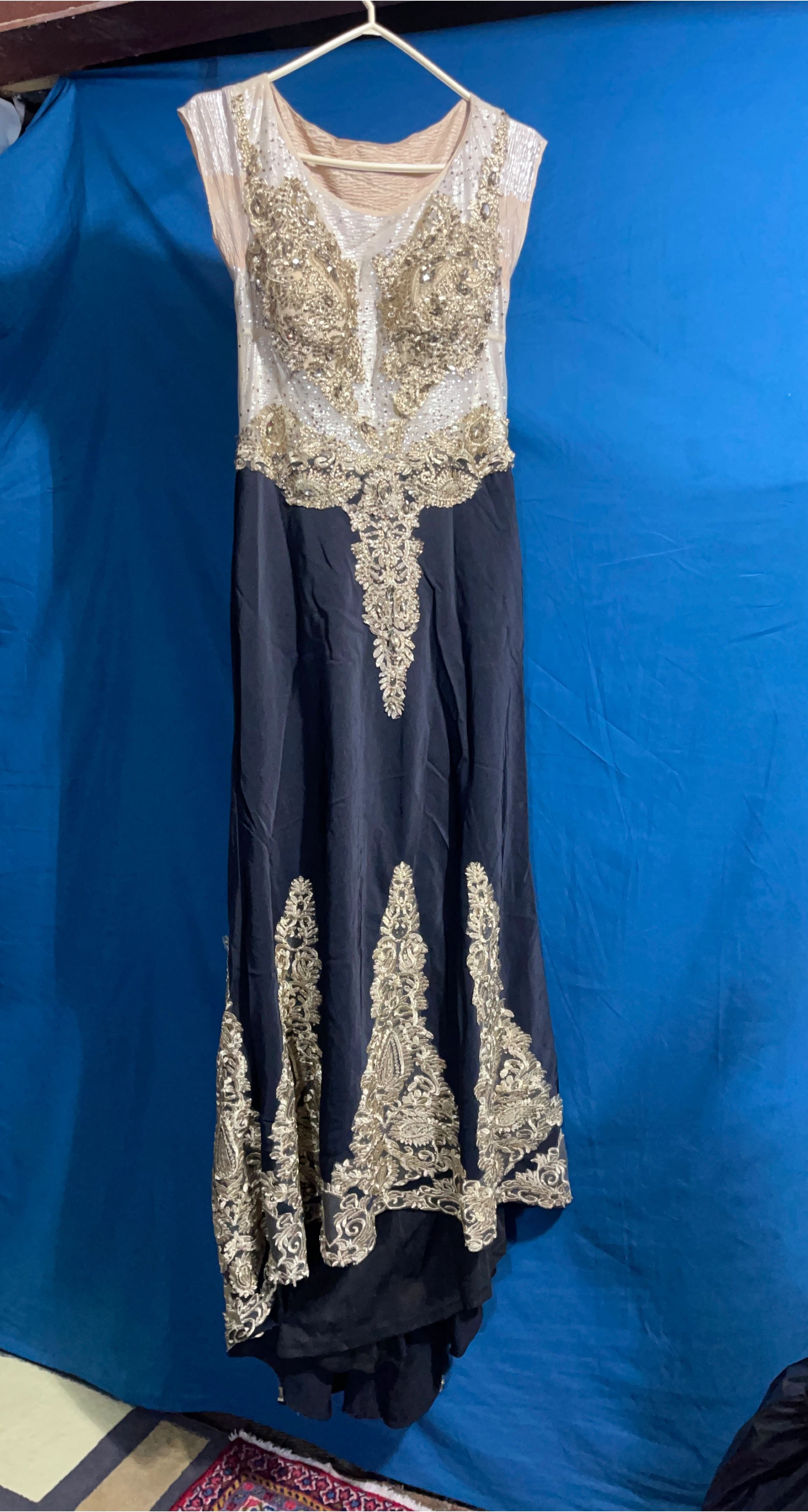 Elegant Black & Gold Embellished Dress thumbnail