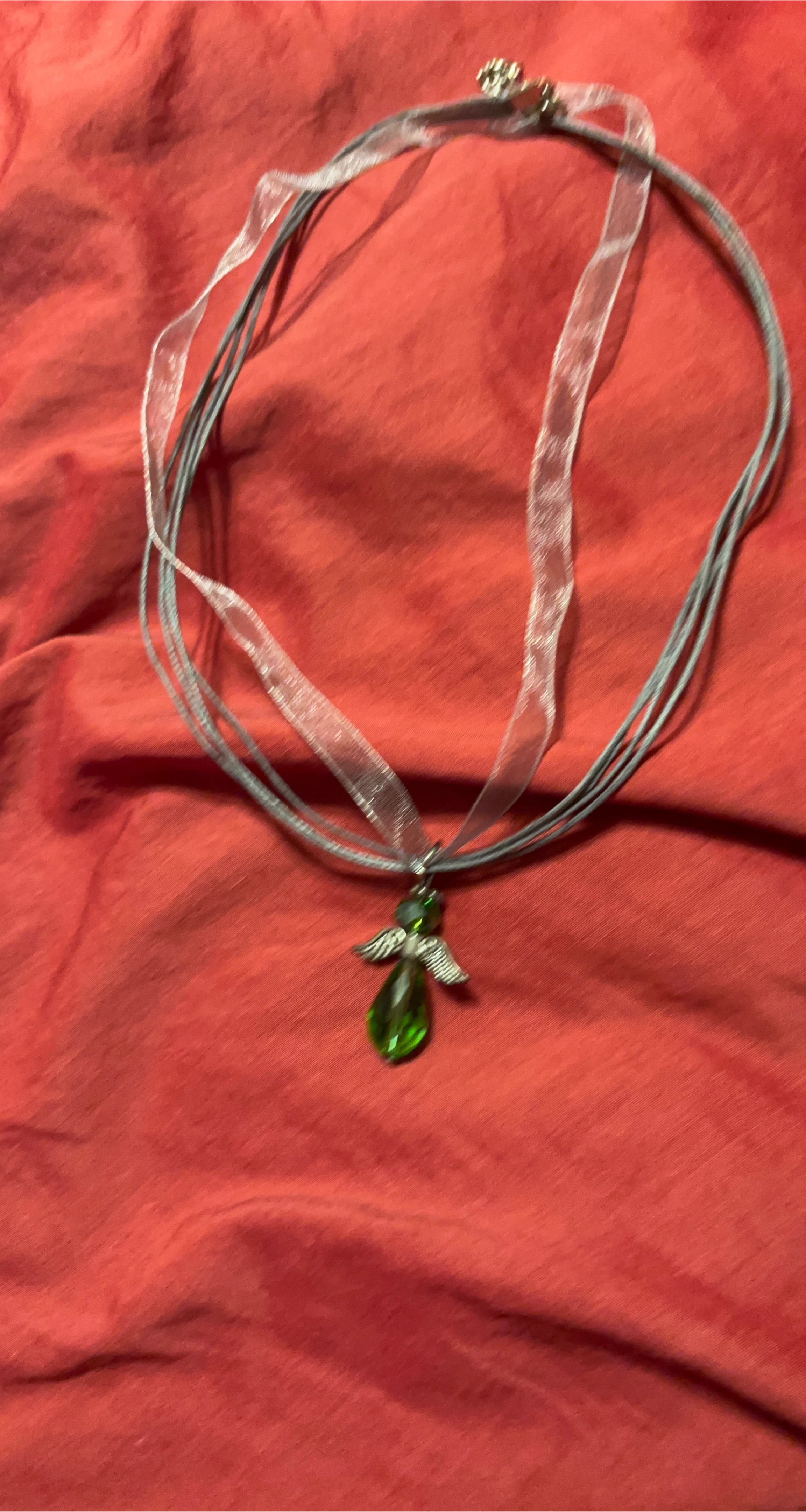 Green Angel Pendant Necklace