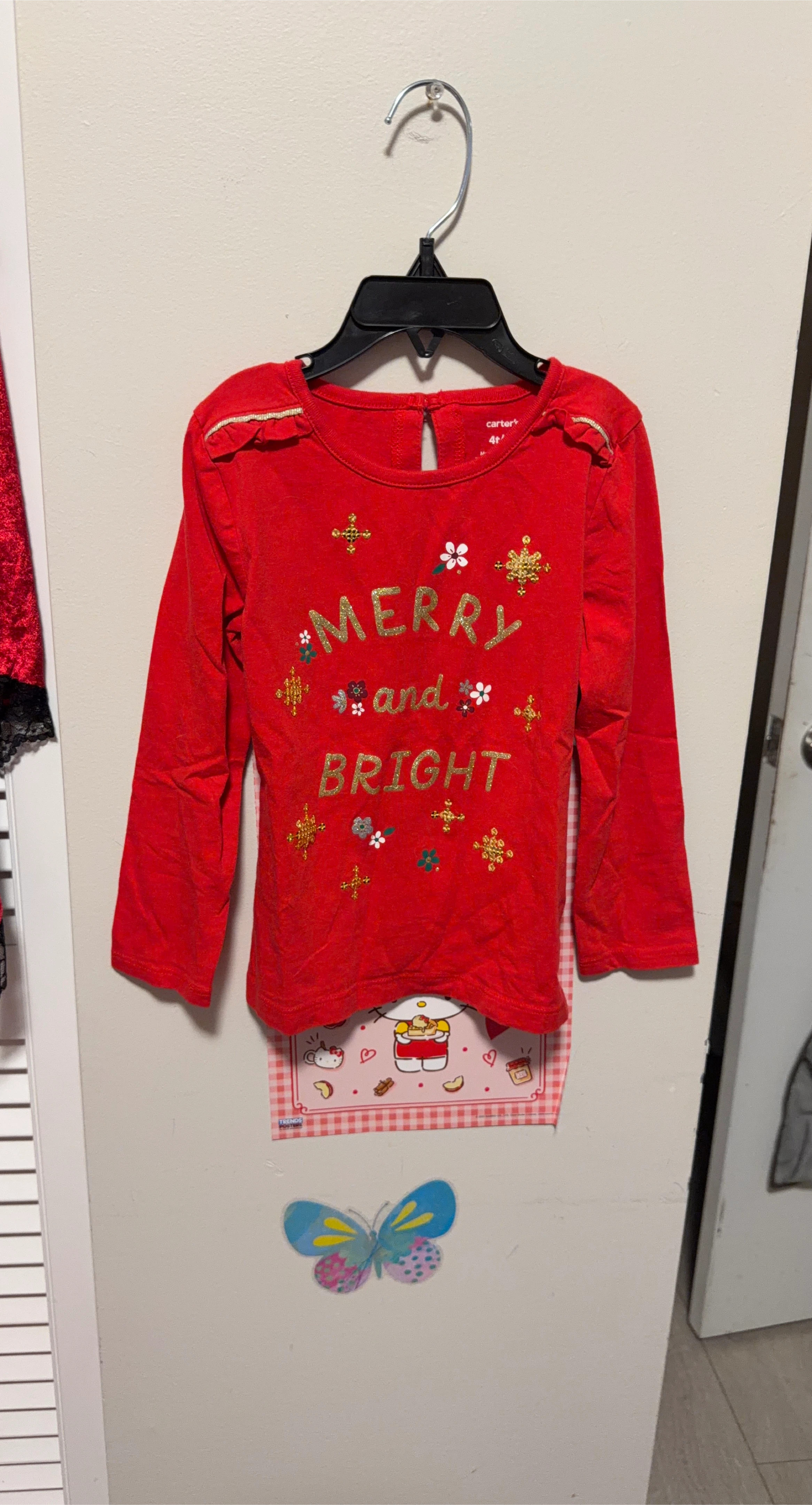 Carter's Size 4T Red 'Merry and Bright' Top thumbnail