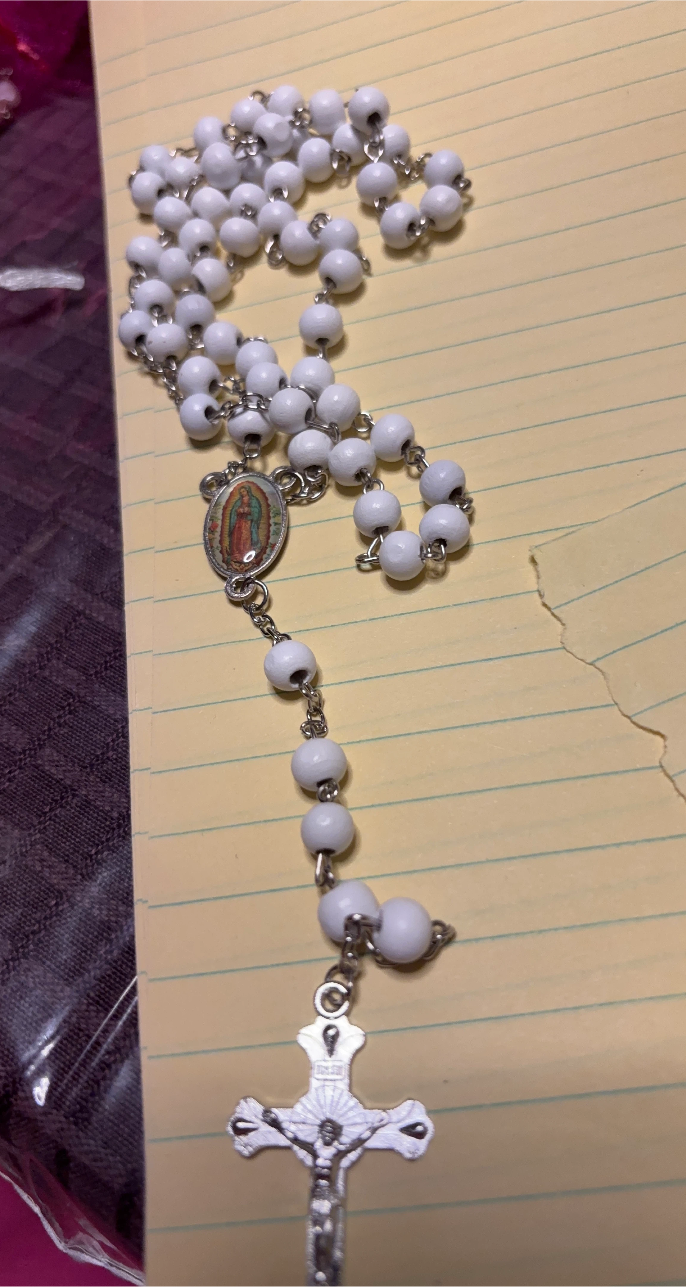 White Rosary Beads