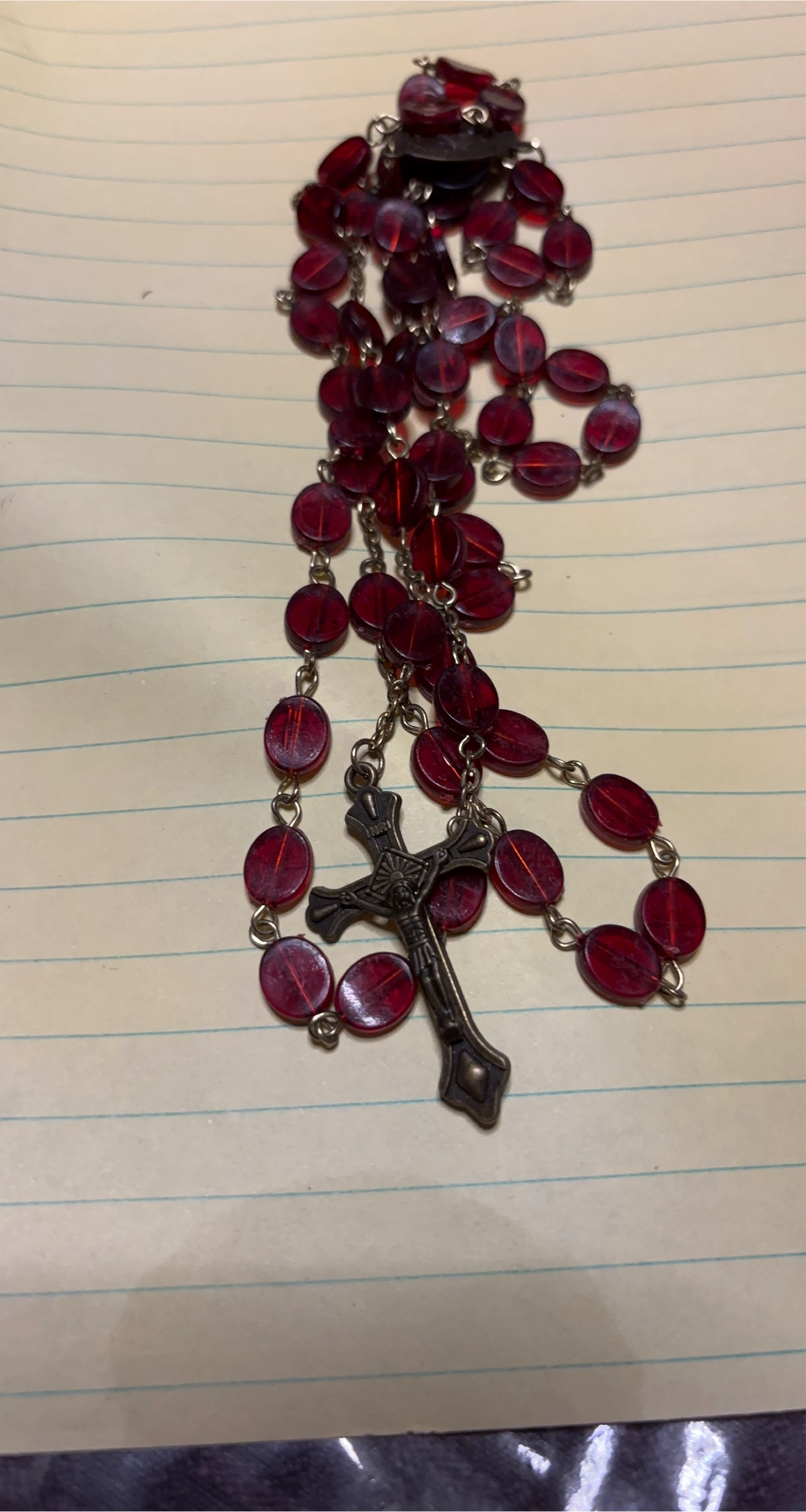 Red Rosary with Cross thumbnail
