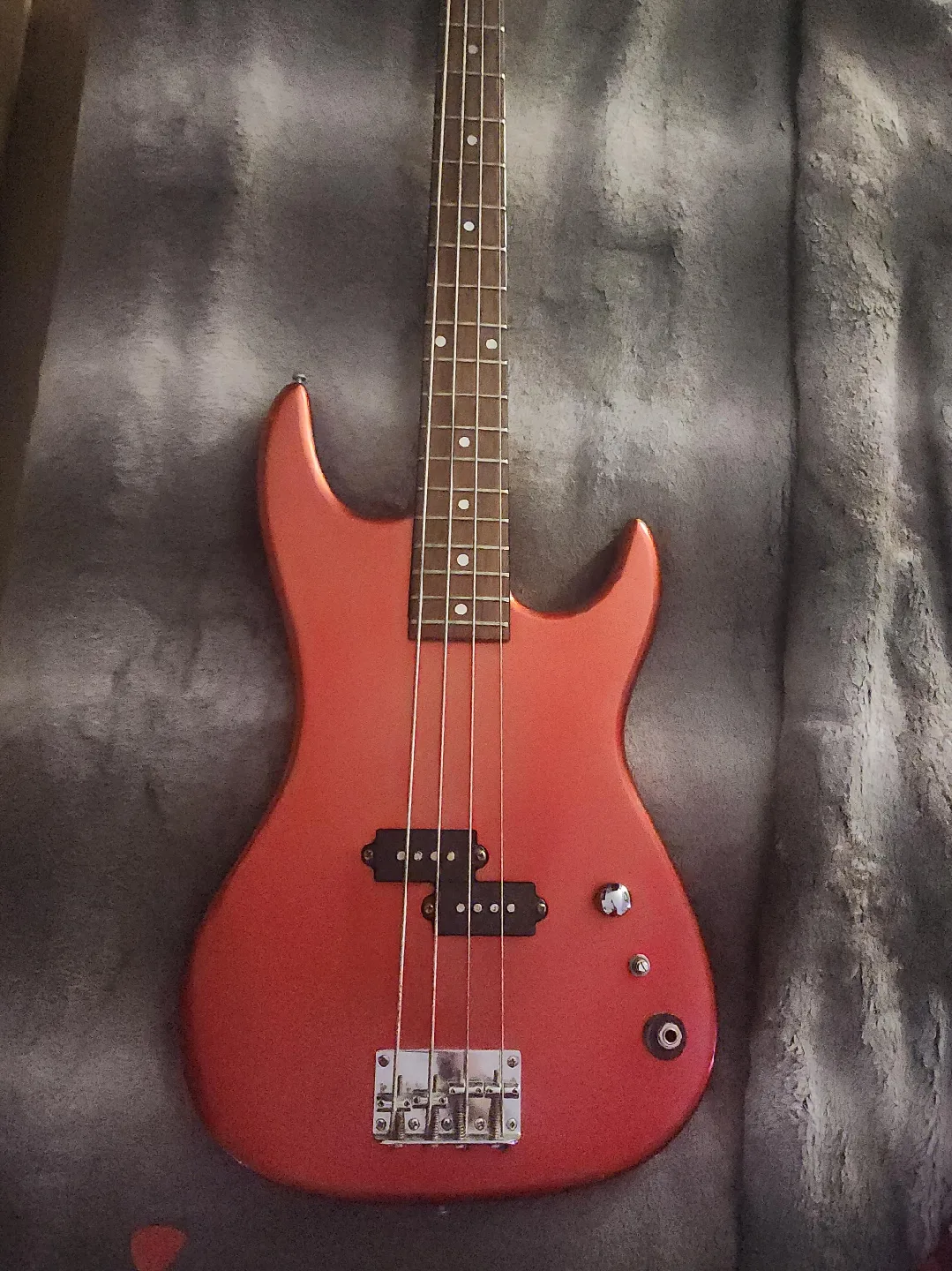Red Electric Bass Guitar