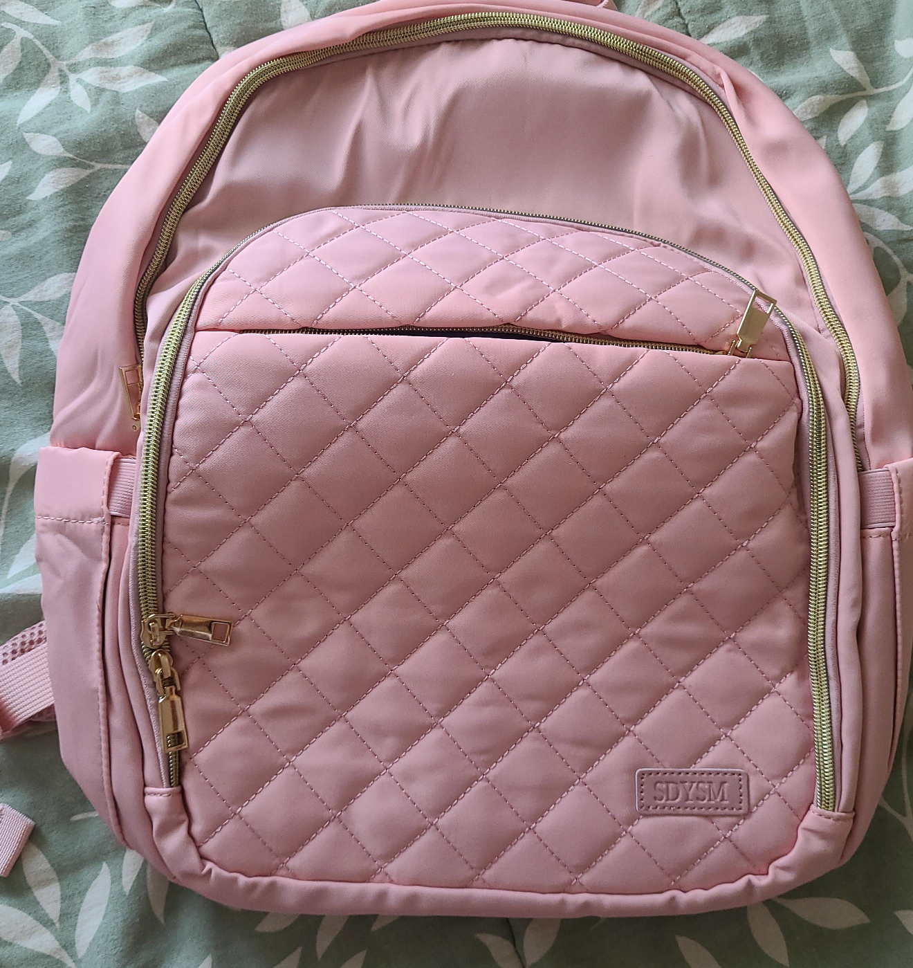 SDYSM Pink Quilted Backpack