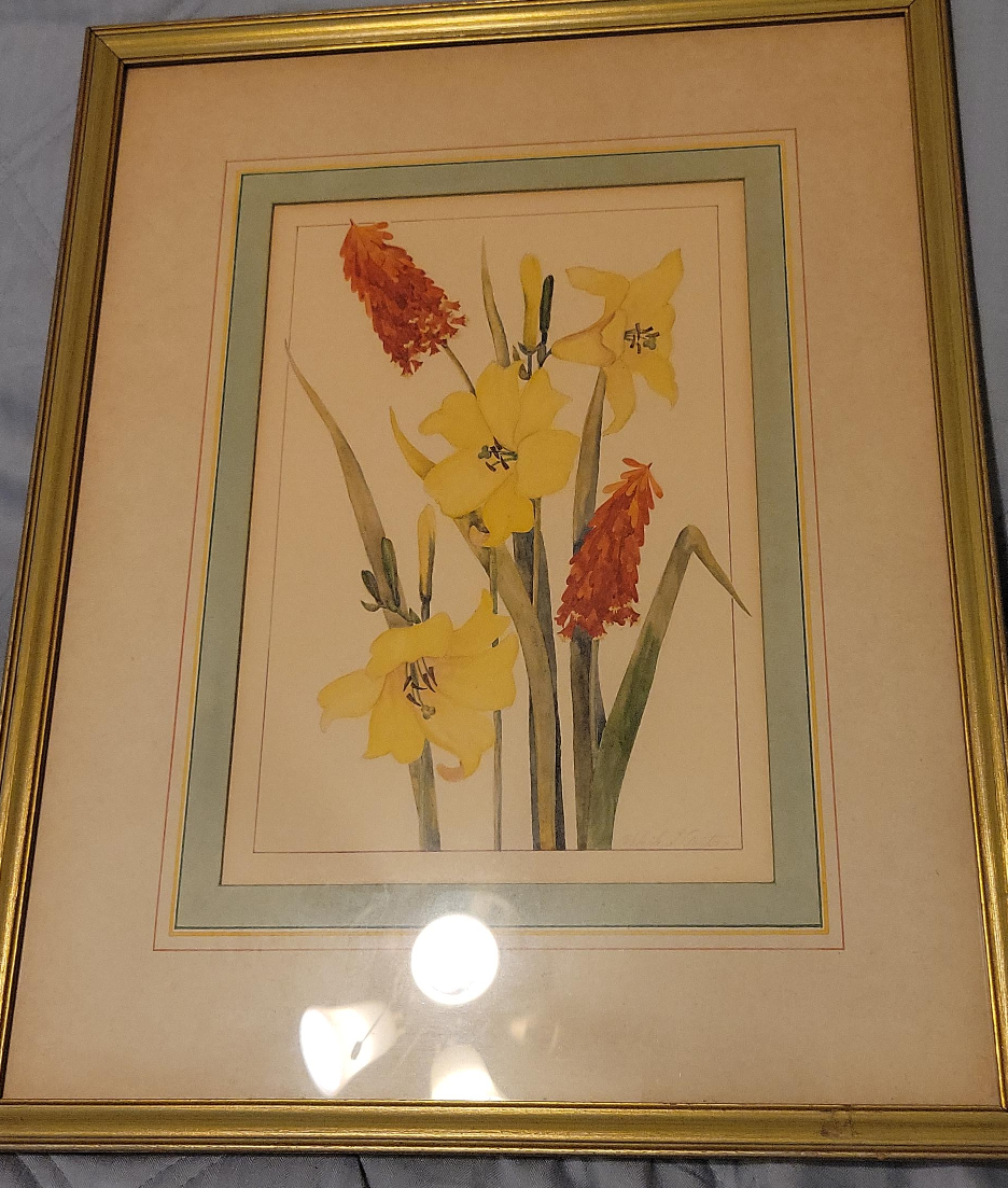 Framed Floral Watercolor Painting thumbnail