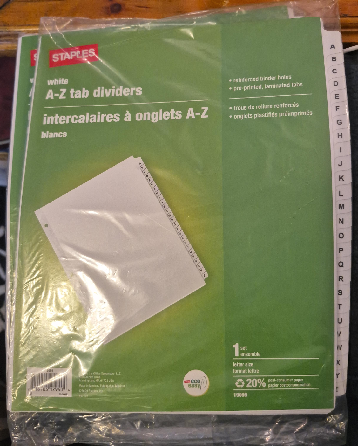 Staples White A-Z Tab Dividers - New thumbnail