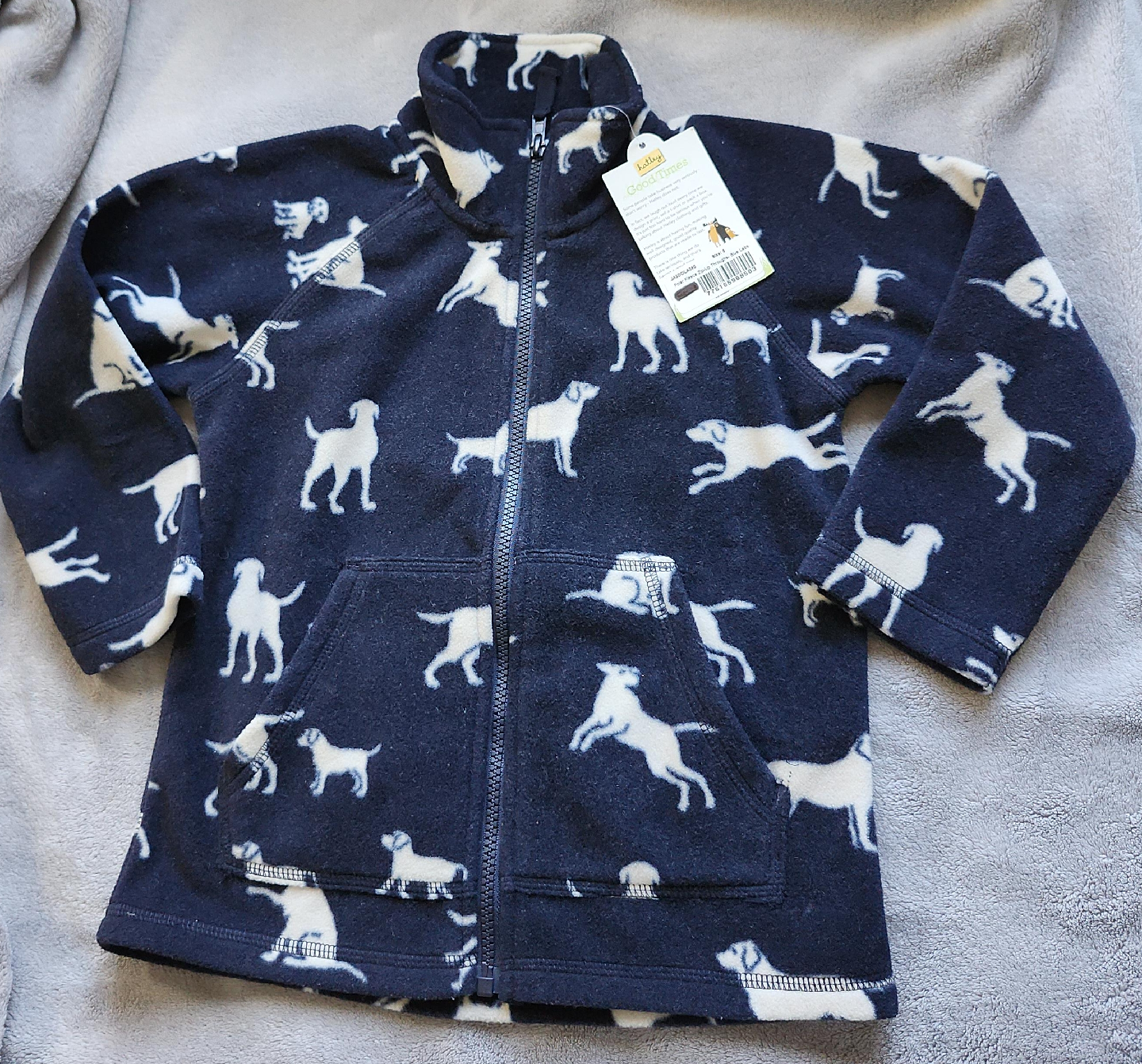 Hatley Fleece Jacket, Dog Print Unisex Size 5 thumbnail